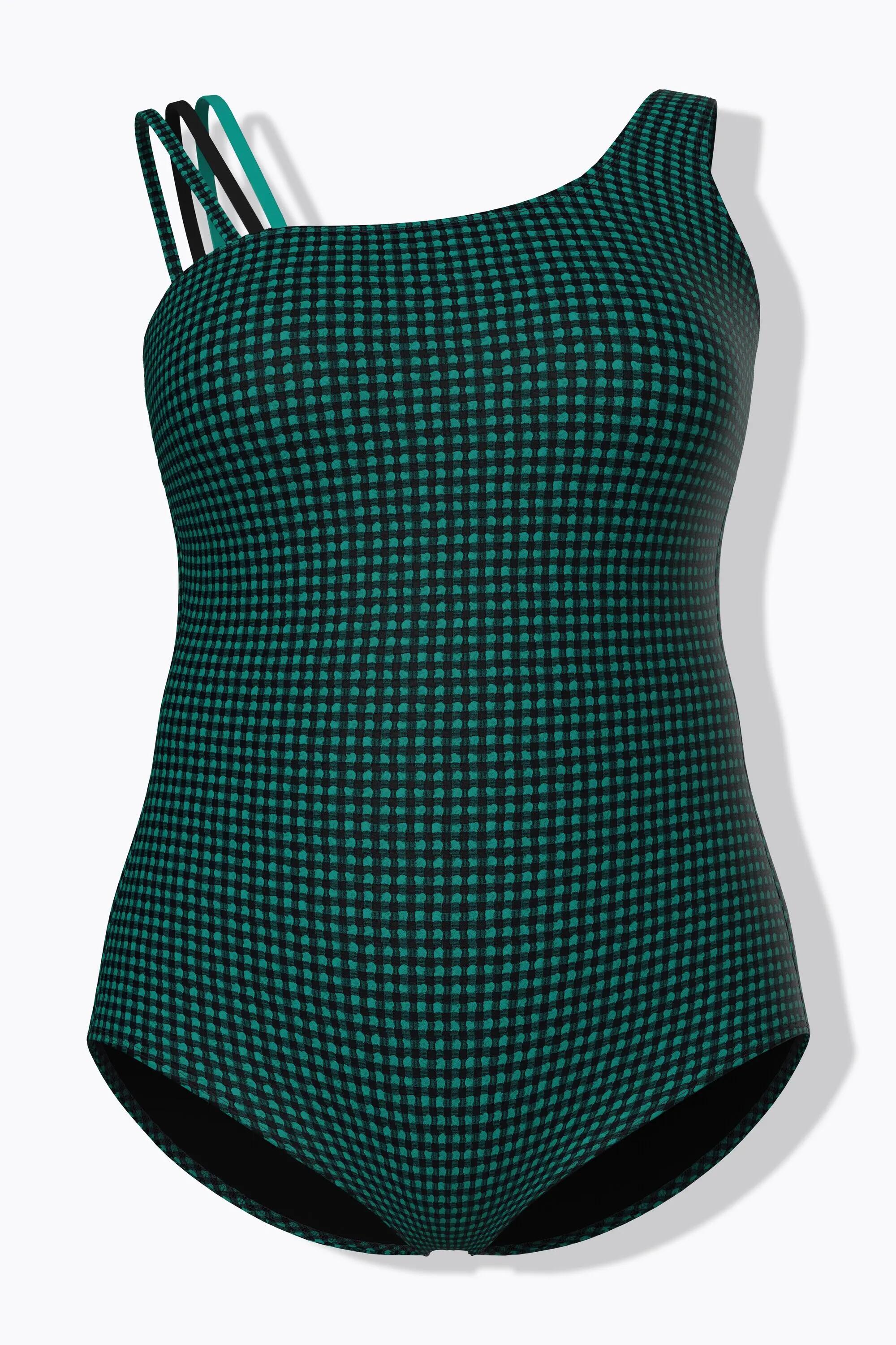 Femme Maillot de bain avec bonnets souples tissu texturé à carreaux 11/13