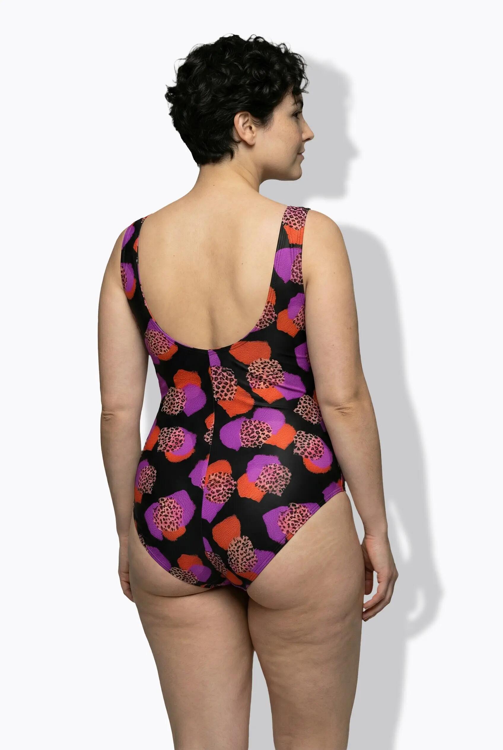 Femme Maillot de bain à motif léopard sans coques souples encolure ronde 8/13