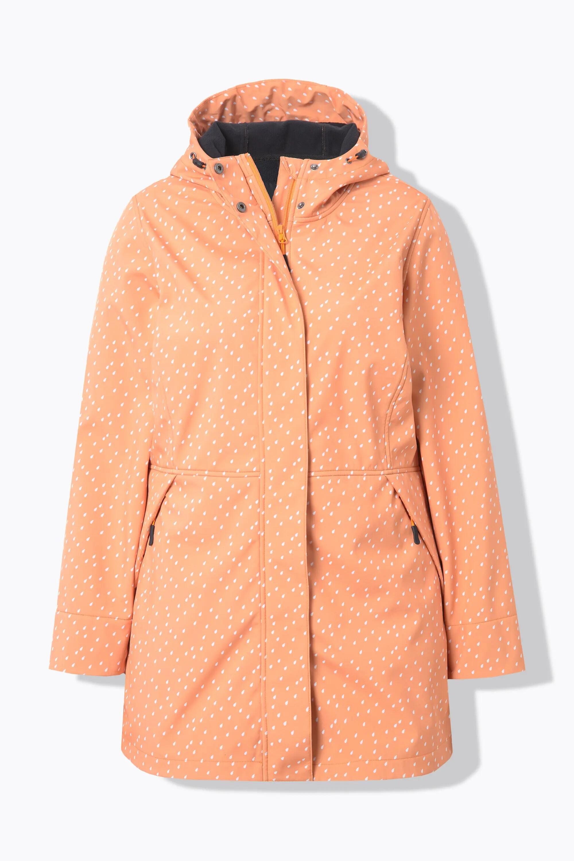 Femme Veste longue Softshell imperméable avec capuche motif gouttes de pluie 2/13