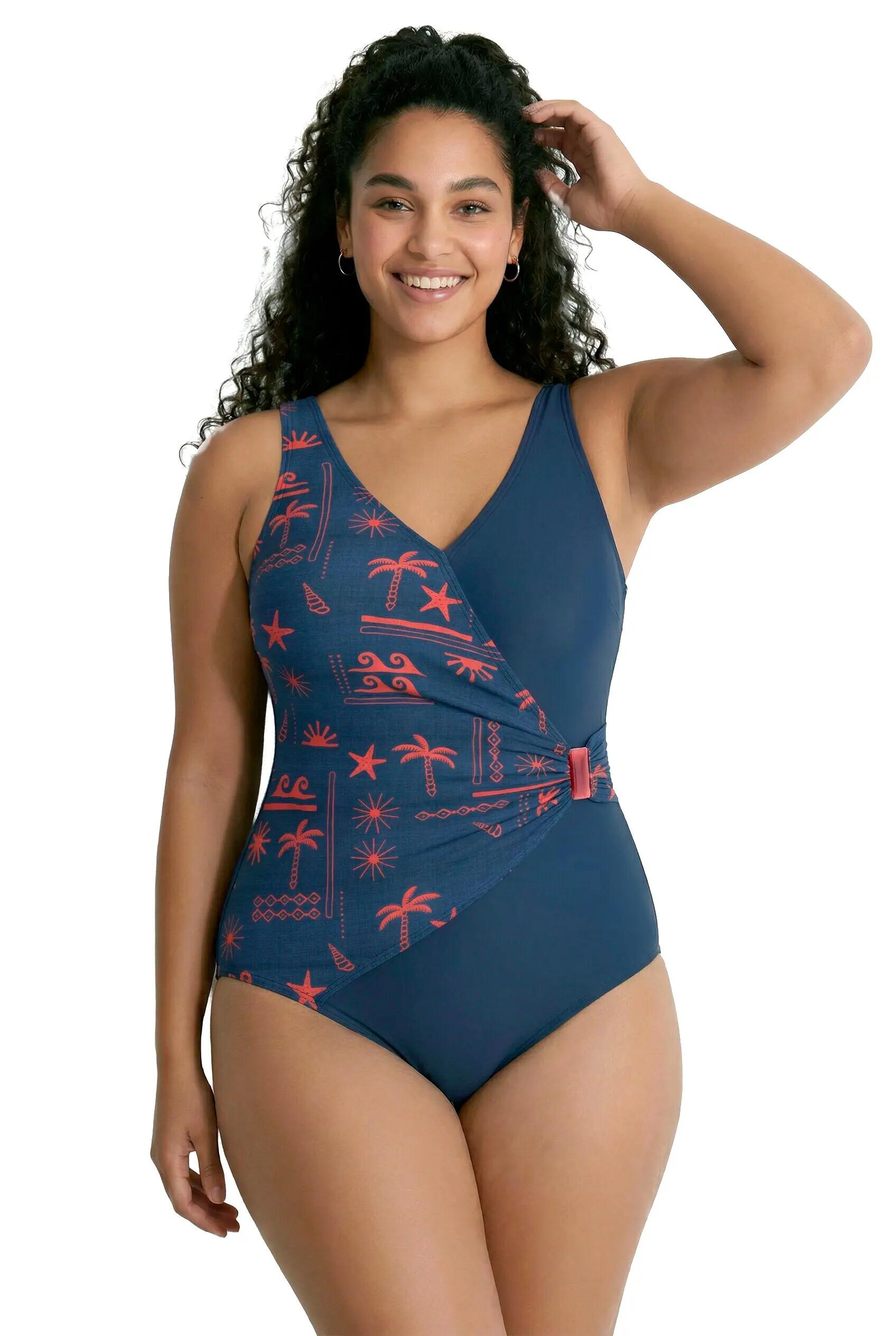 Femme Maillot de bain effet cache-cœur bonnets souples et nœud fantaisie 3/13