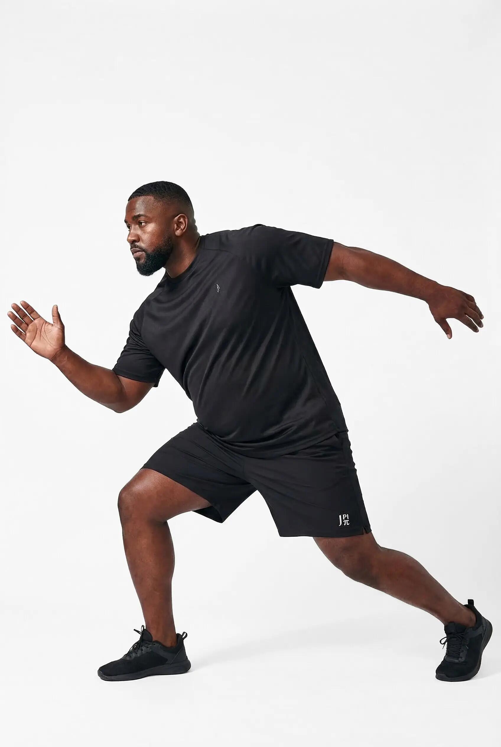 Heren T-shirt FLEXNAMIC® fitness korte mouwen print op de achterkant QuickDry 7/11