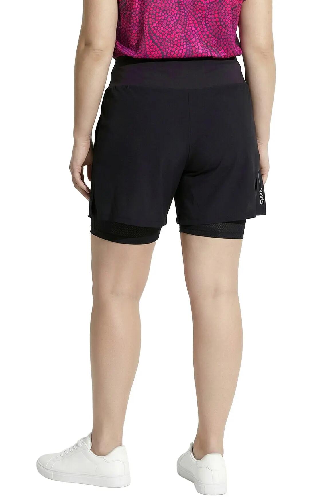 Femme Short technique 2-en-1 taille haute poches zippées 2/13