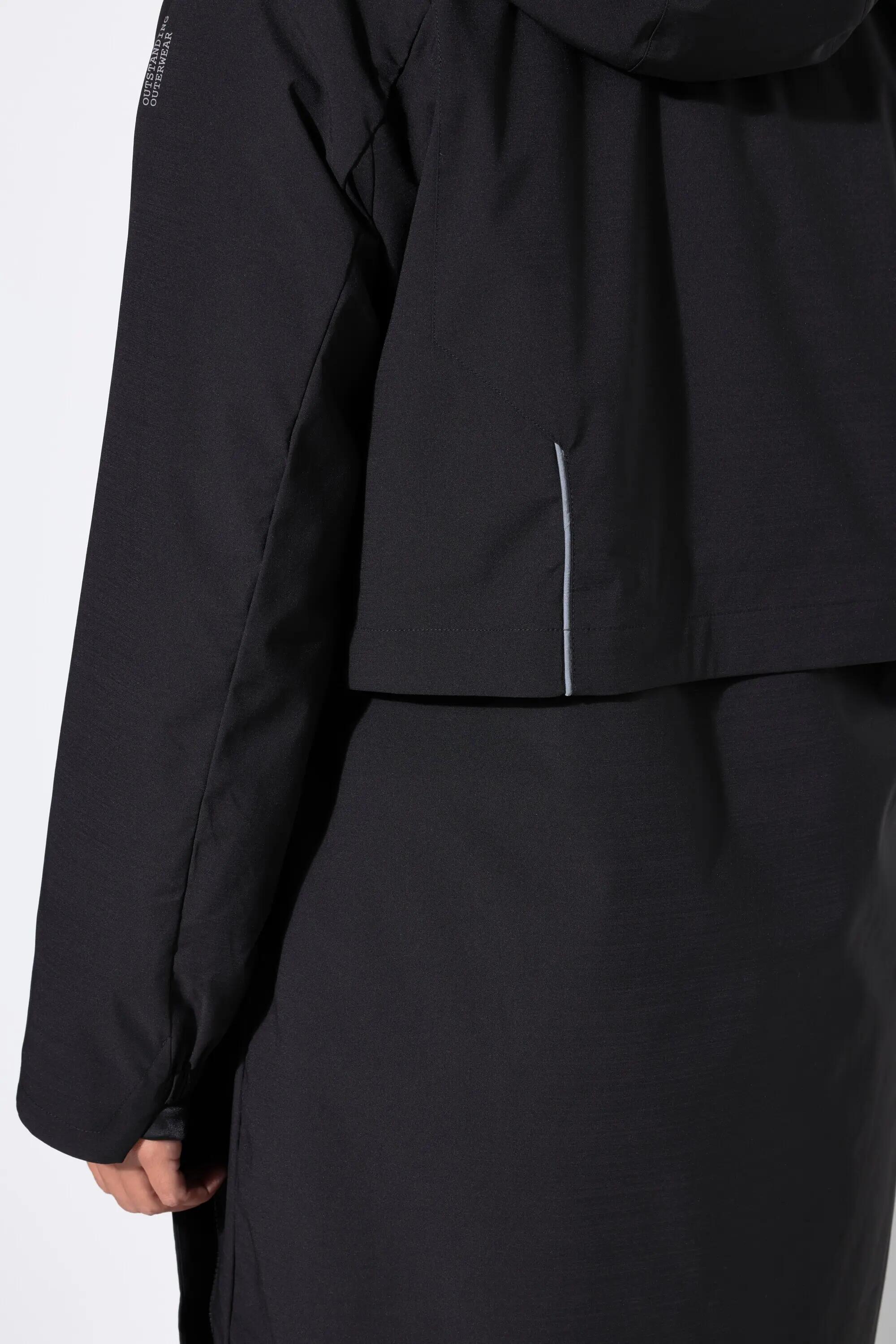 Dames Lange functionele jas waterdicht capuchon windvanger 10/13