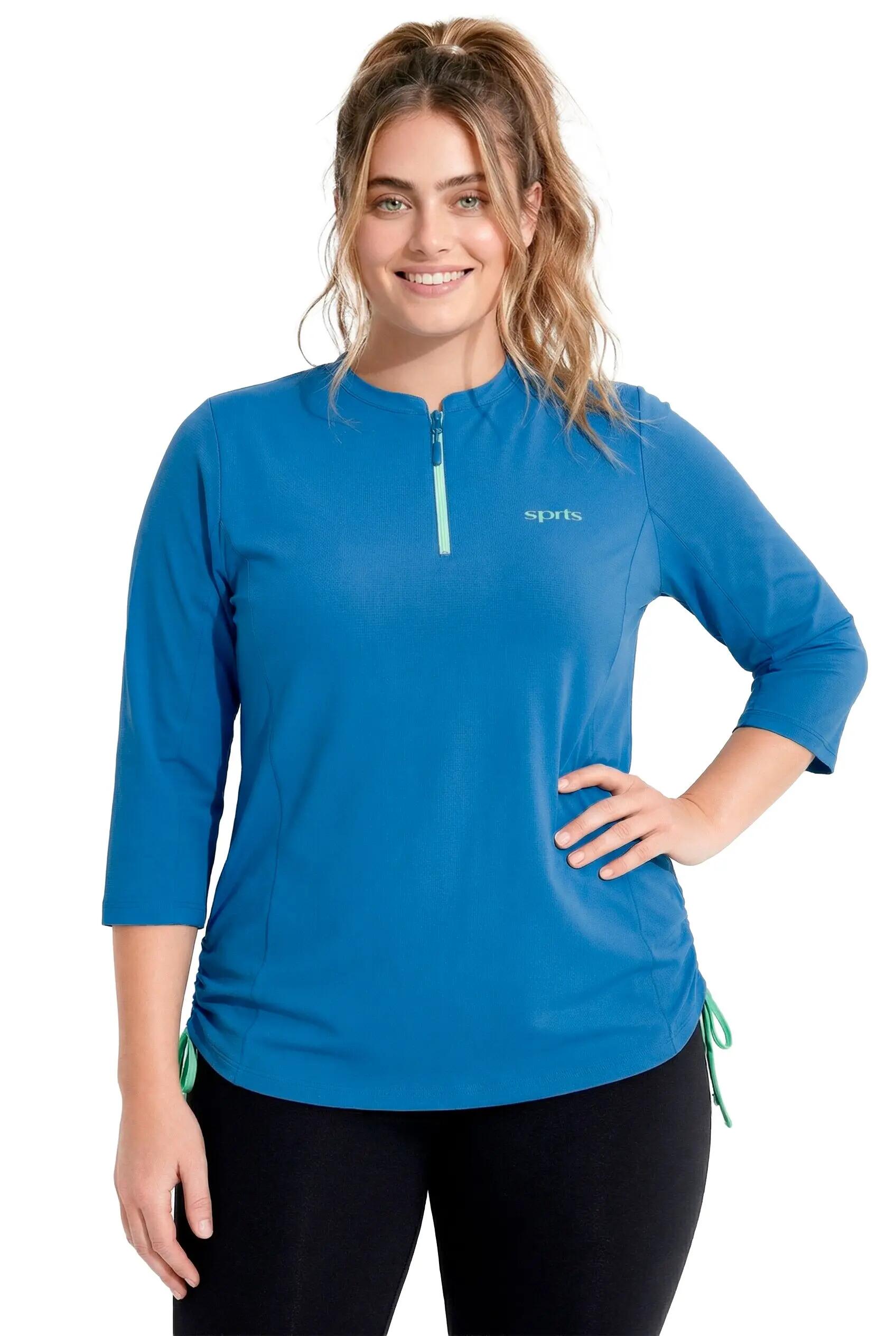 Dames Functioneel shirt ronde hals driekwartmouwen gerecycled 3/13