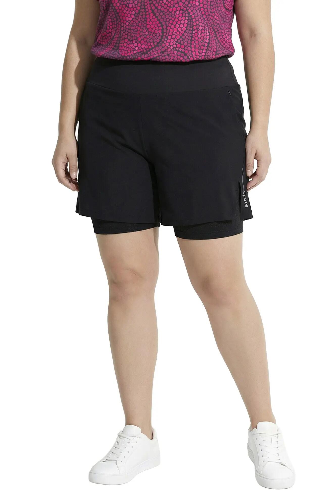 Femme Short technique 2-en-1 taille haute poches zippées 13/13