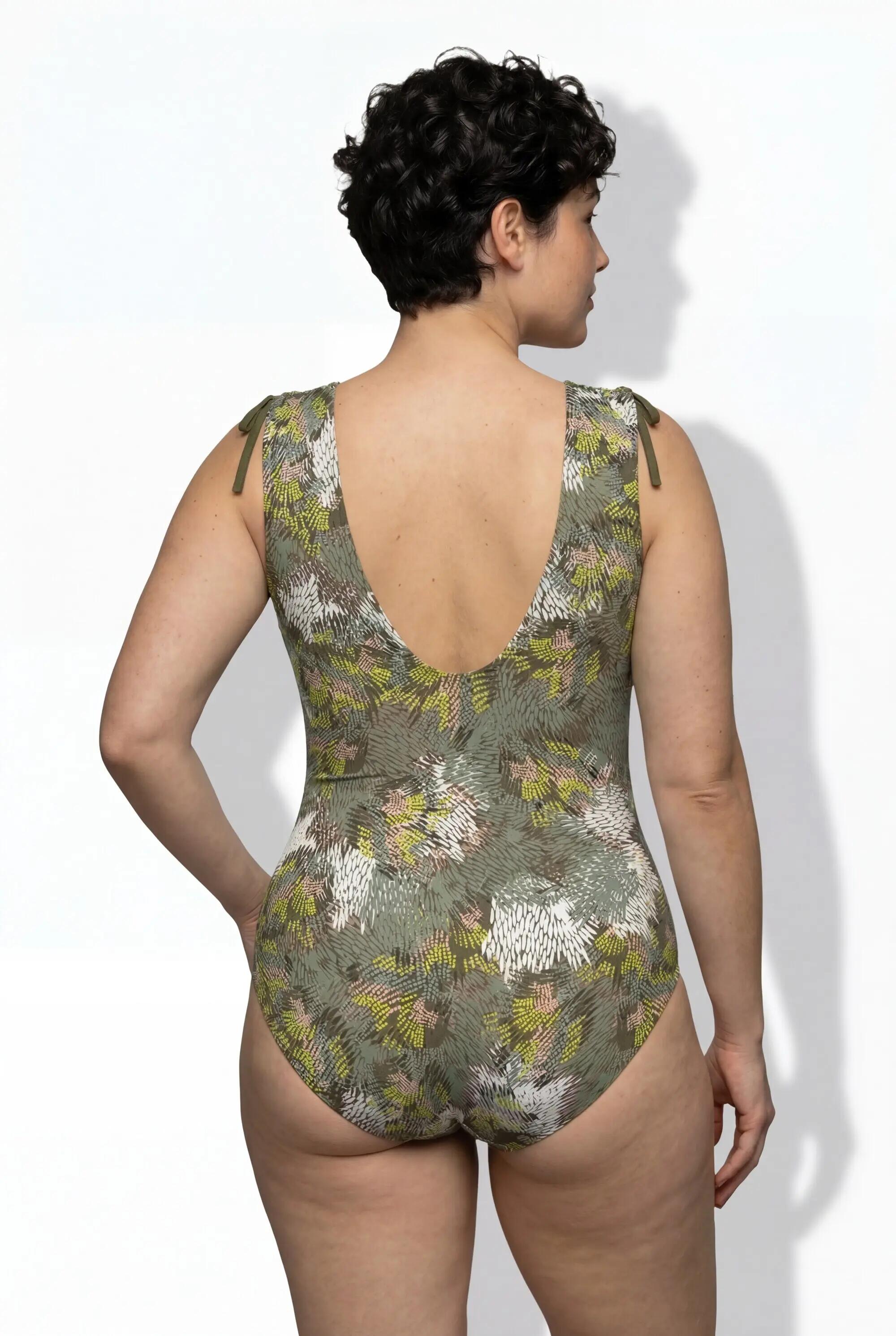 Dames Badpak jungle zachte cups siergesp gerecycled 8/13