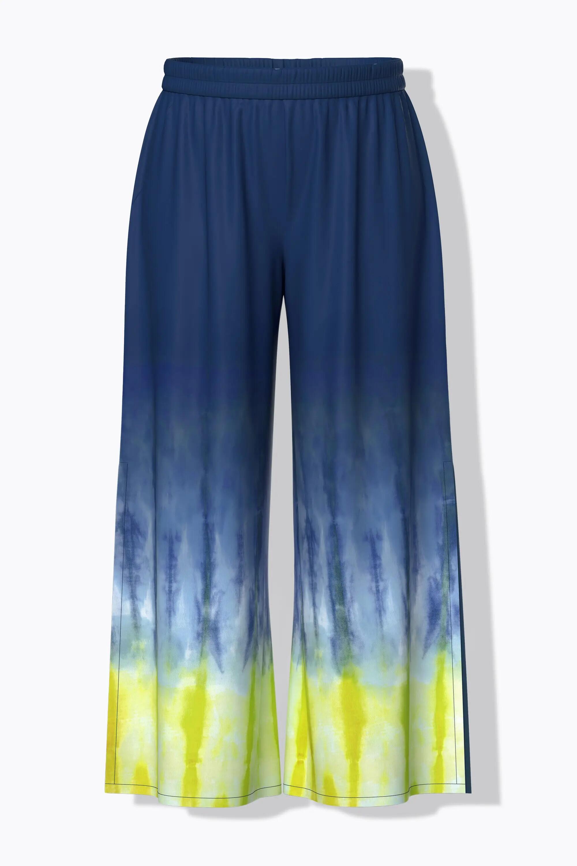 Damen Palazzohose Batikdruck weites Bein Elastikbund 12/13