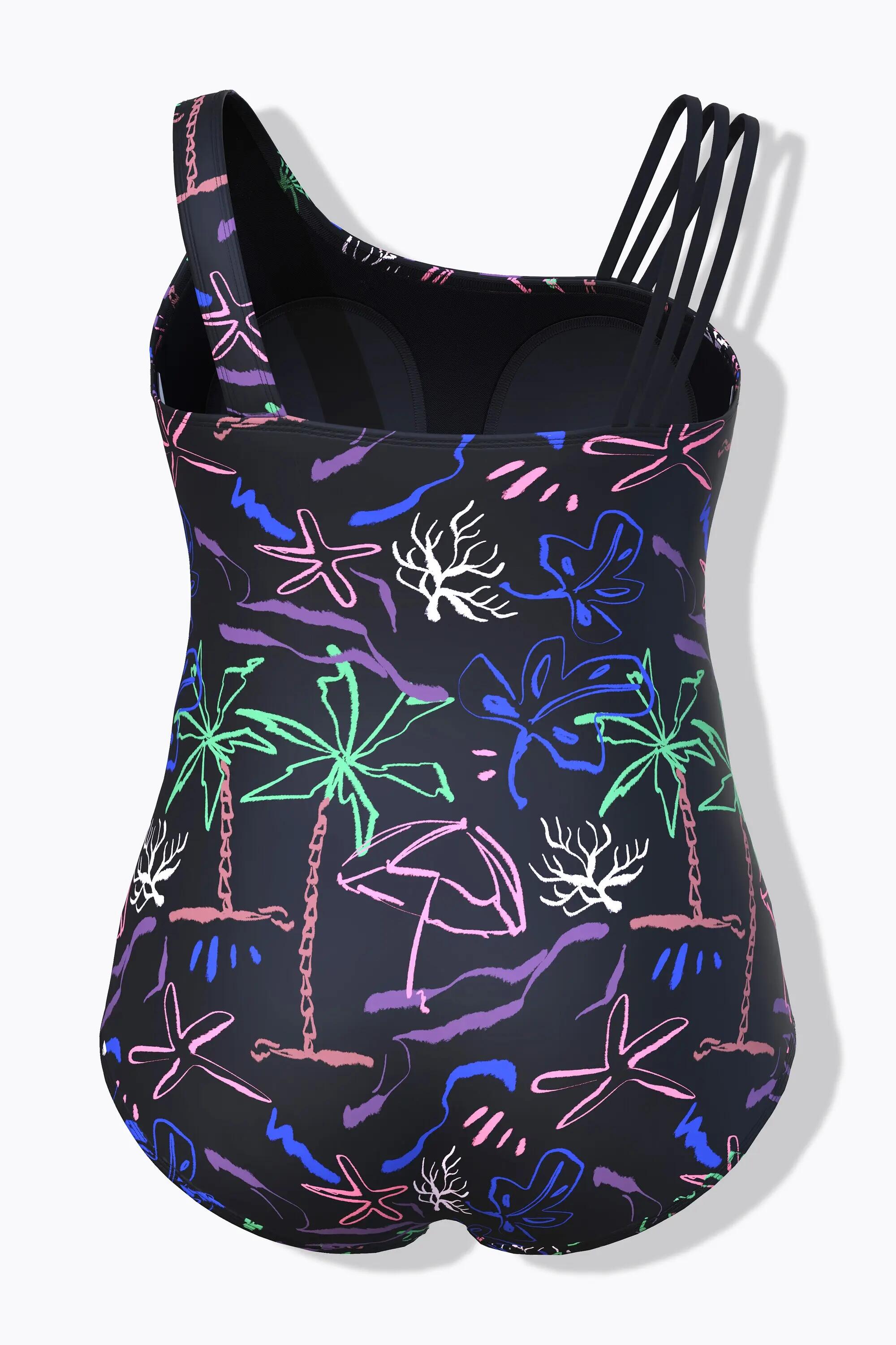 Dames Badpak strandprint zachte cups gerecycled 2/13