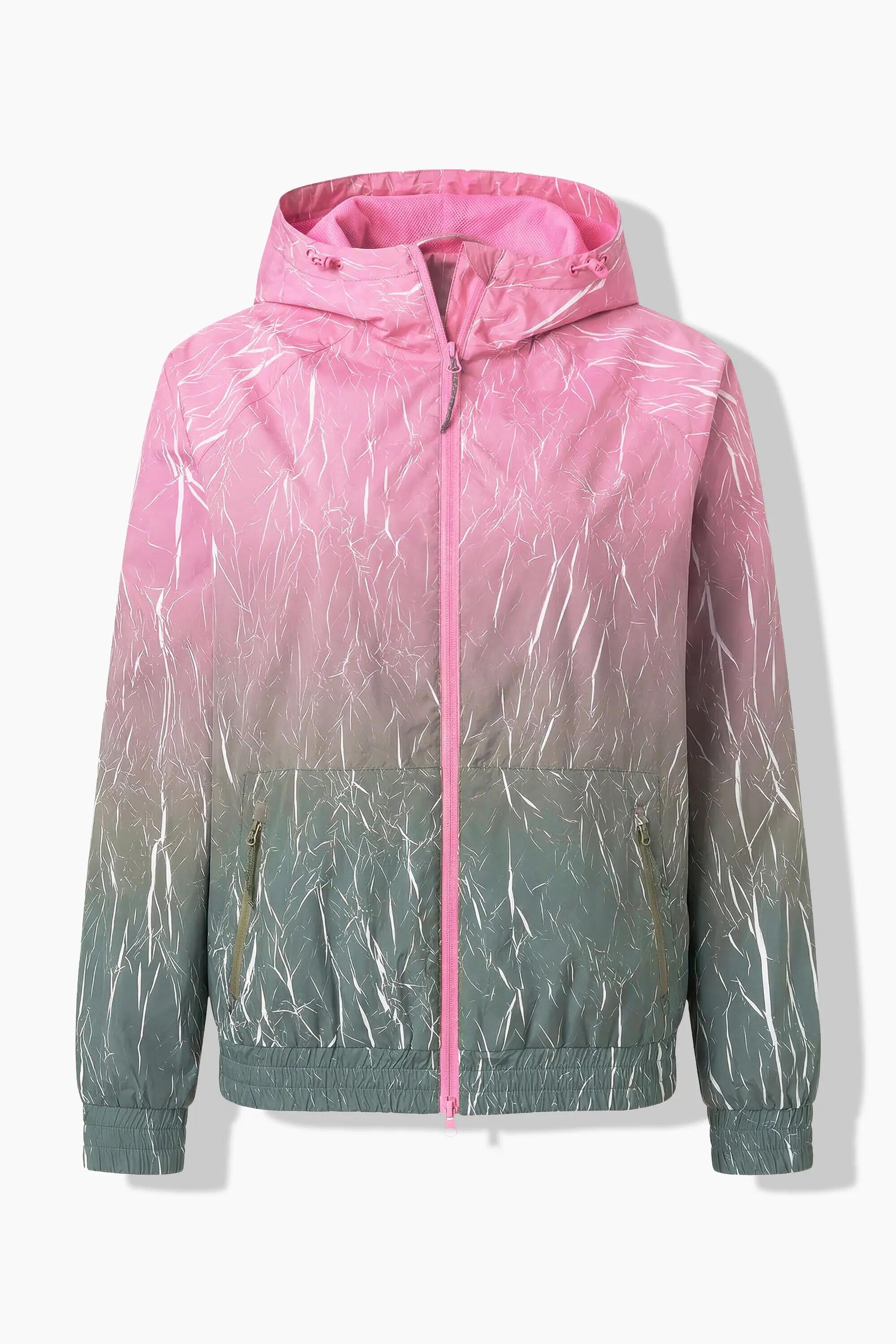Damen Funktionsjacke Farbverlauf Kapuze wasserabweisend 4/13