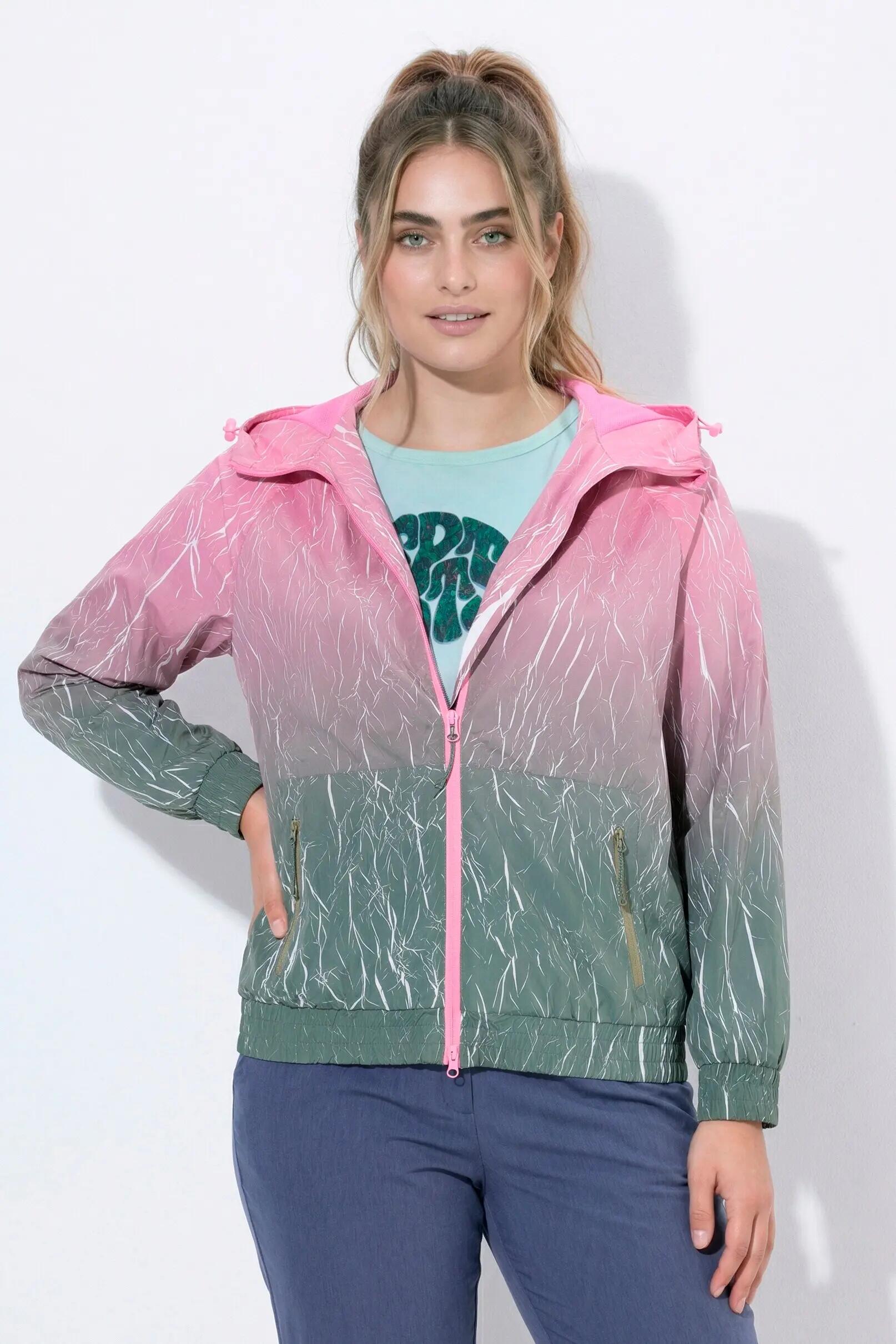 Damen Funktionsjacke Farbverlauf Kapuze wasserabweisend 3/13