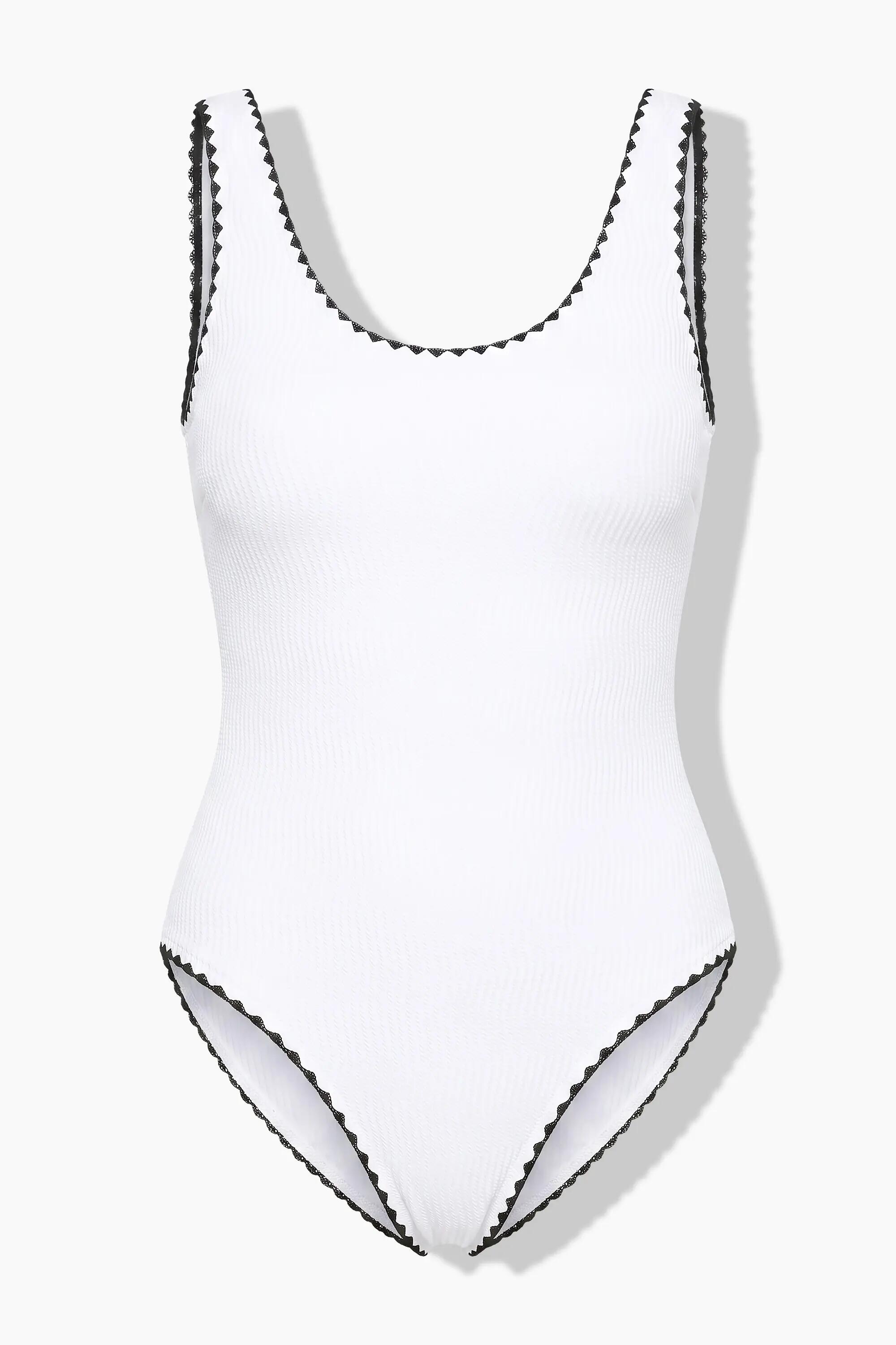 Damen Badeanzug Struktur ohne Softcups V-Ausschnitt 6/15