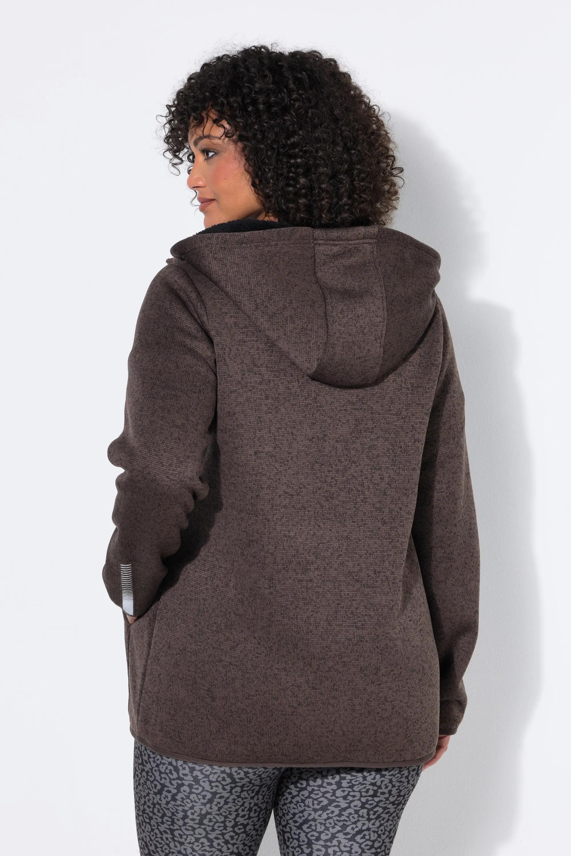 Dames Jasje van gebreid fleece teddyfleece tweerichtingsrits reflector 8/13
