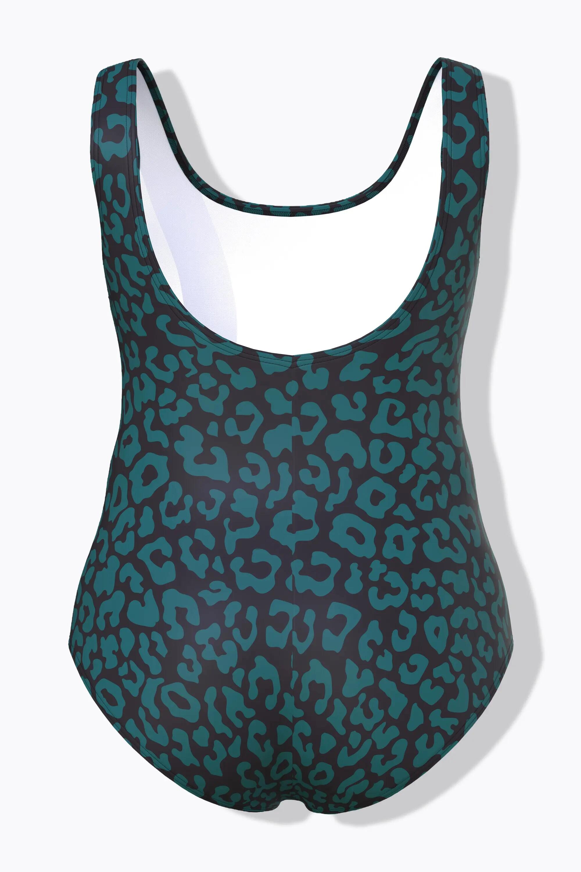 Damen Badeanzug Leomuster ohne Softcups Rundhals 2/13