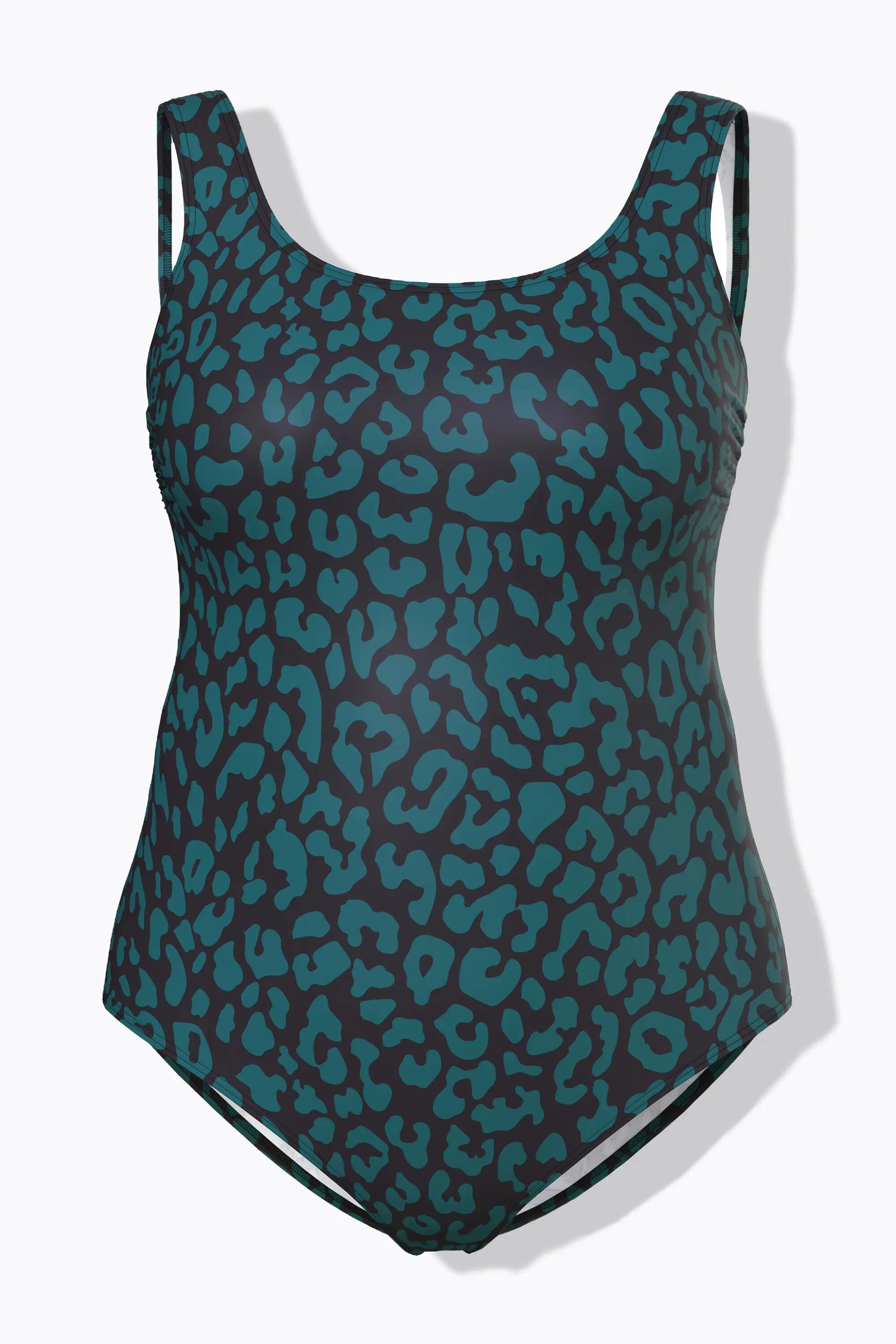 Damen Badeanzug Leomuster ohne Softcups Rundhals 13/13