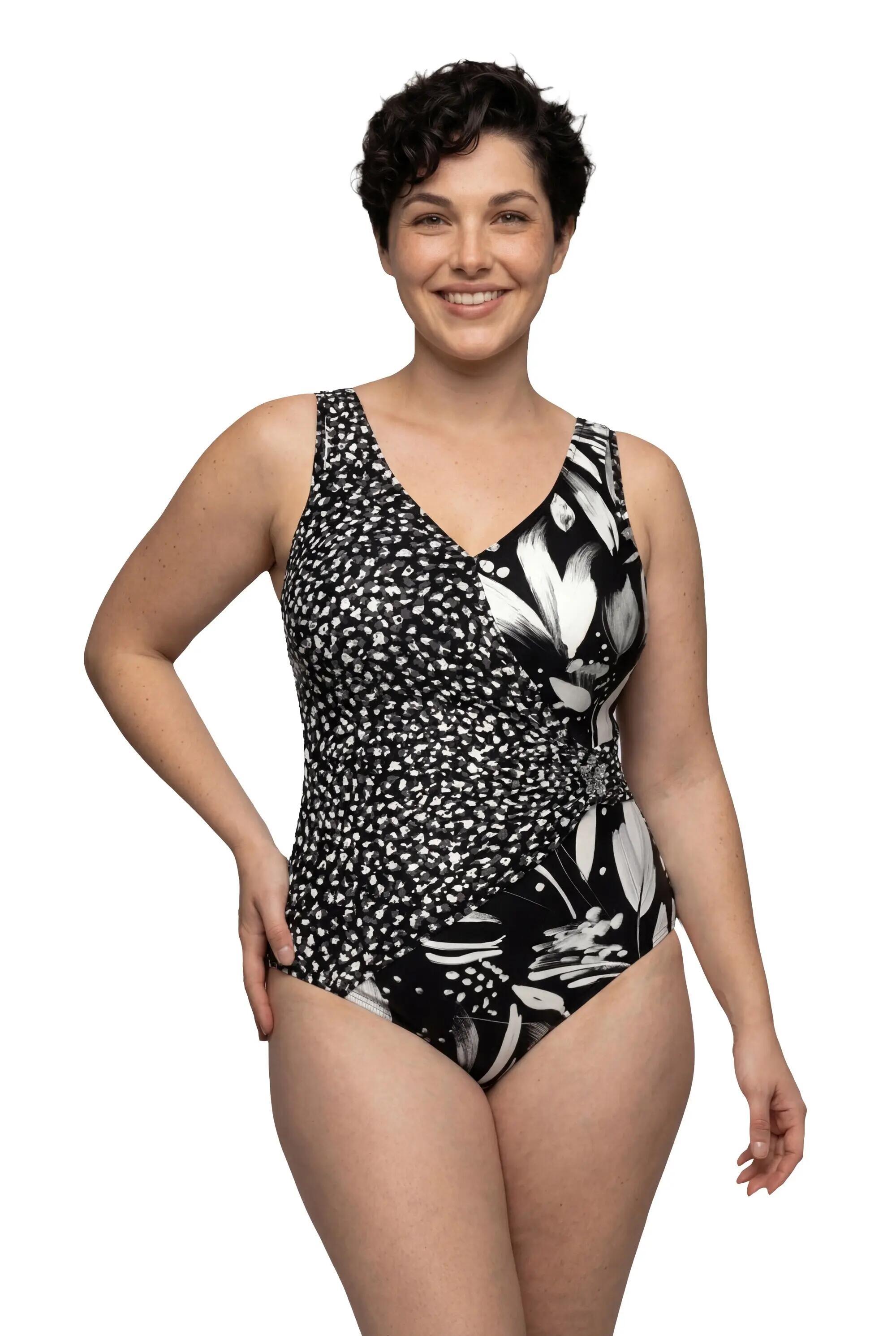 Femme Maillot de bain effet cache-cœur bonnets souples anneau fantaisie 3/13