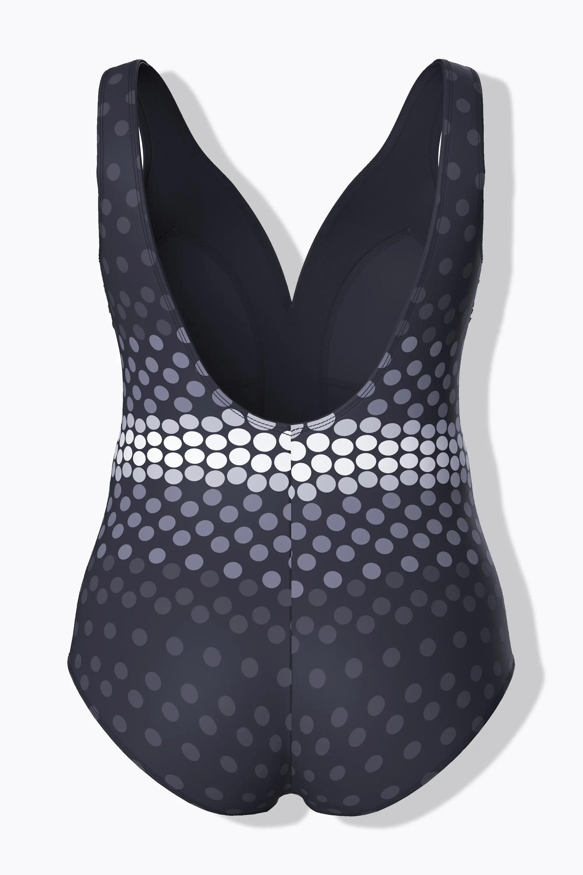 Damen Badeanzug Punkte Softcups V-Ausschnitt recycelt 13/13