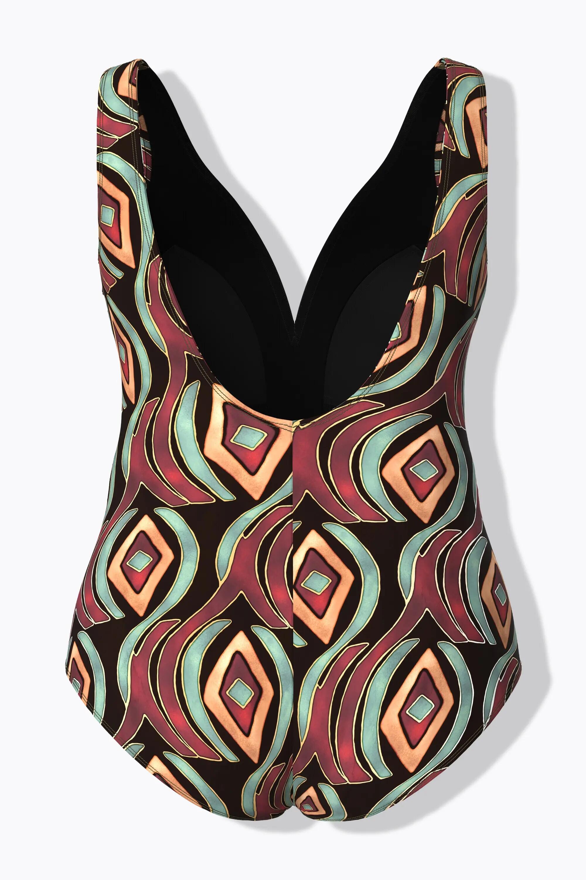 Dames Badpak grafische print zachte cups gerecycled 2/13