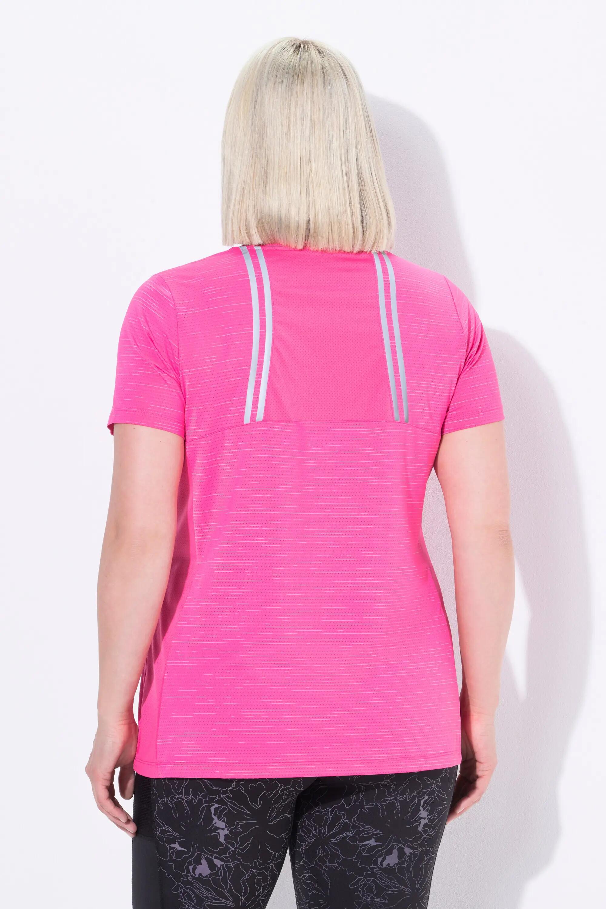 Femme T-shirt technique manches courtes et décolleté en V empiècements en mesh 8/13