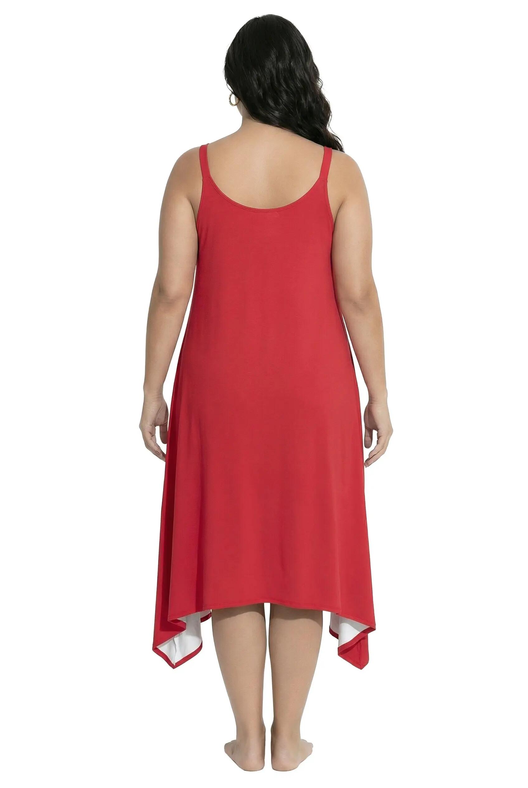 Damen Kleid Urlaubsmotiv A-Linie V-Ausschnitt ärmellos 5/13
