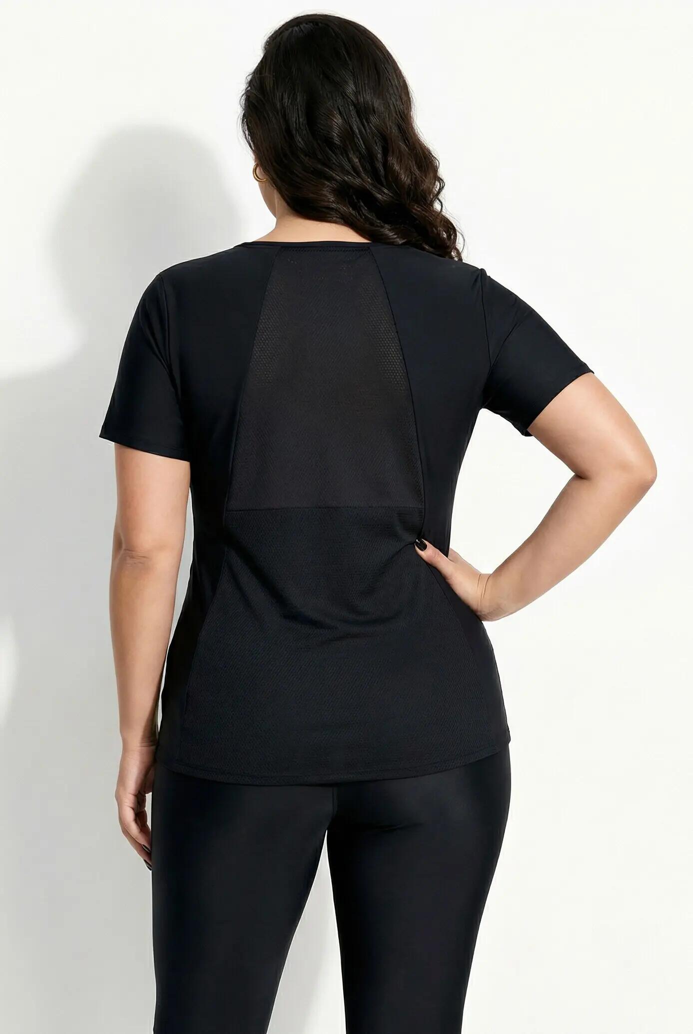 Femme T-shirt technique ondulations et manches courtes 8/13