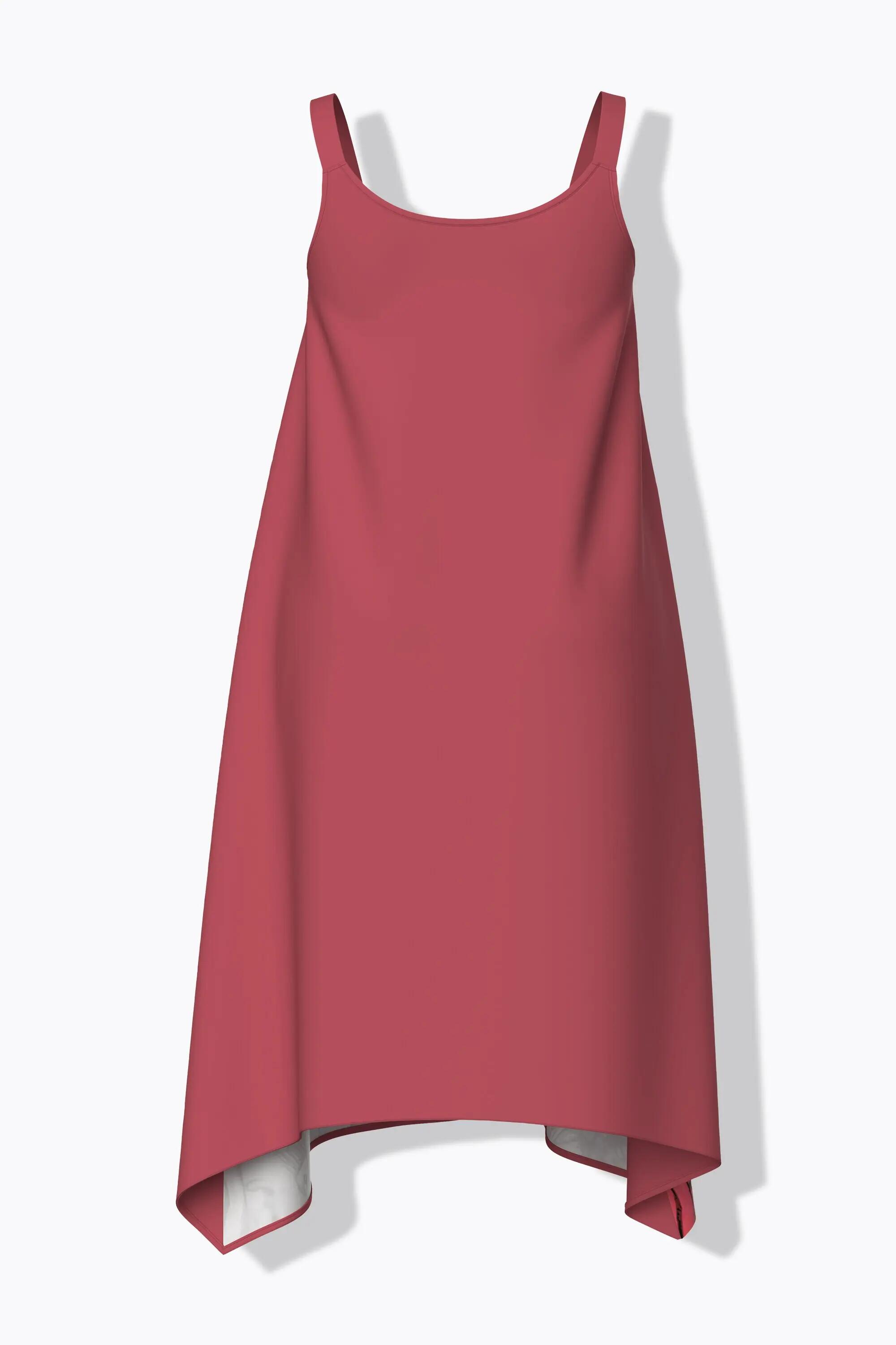 Damen Kleid Urlaubsmotiv A-Linie V-Ausschnitt ärmellos 3/13