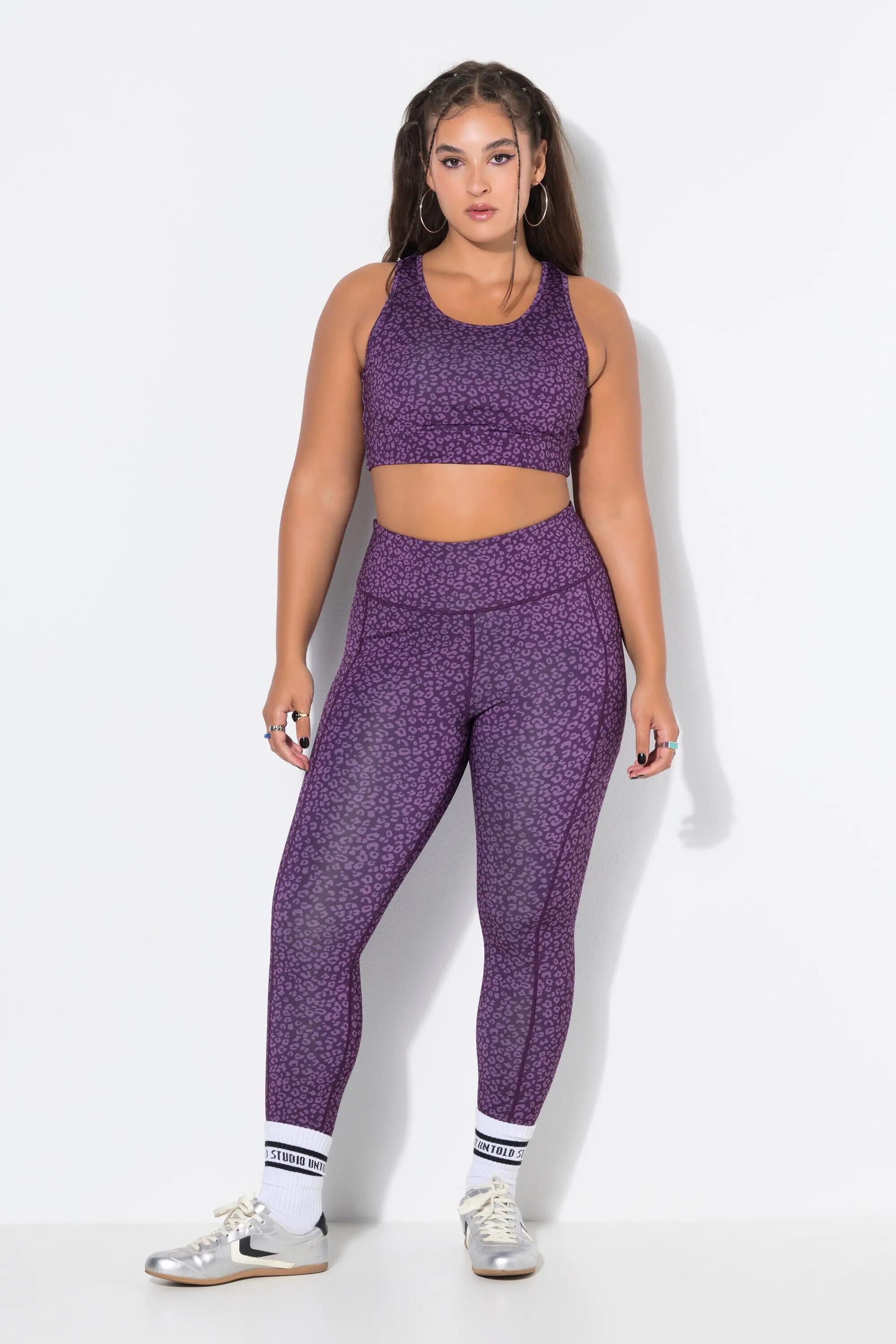 Dames Sportbustier color luipaardprint mesh-voering 7/9