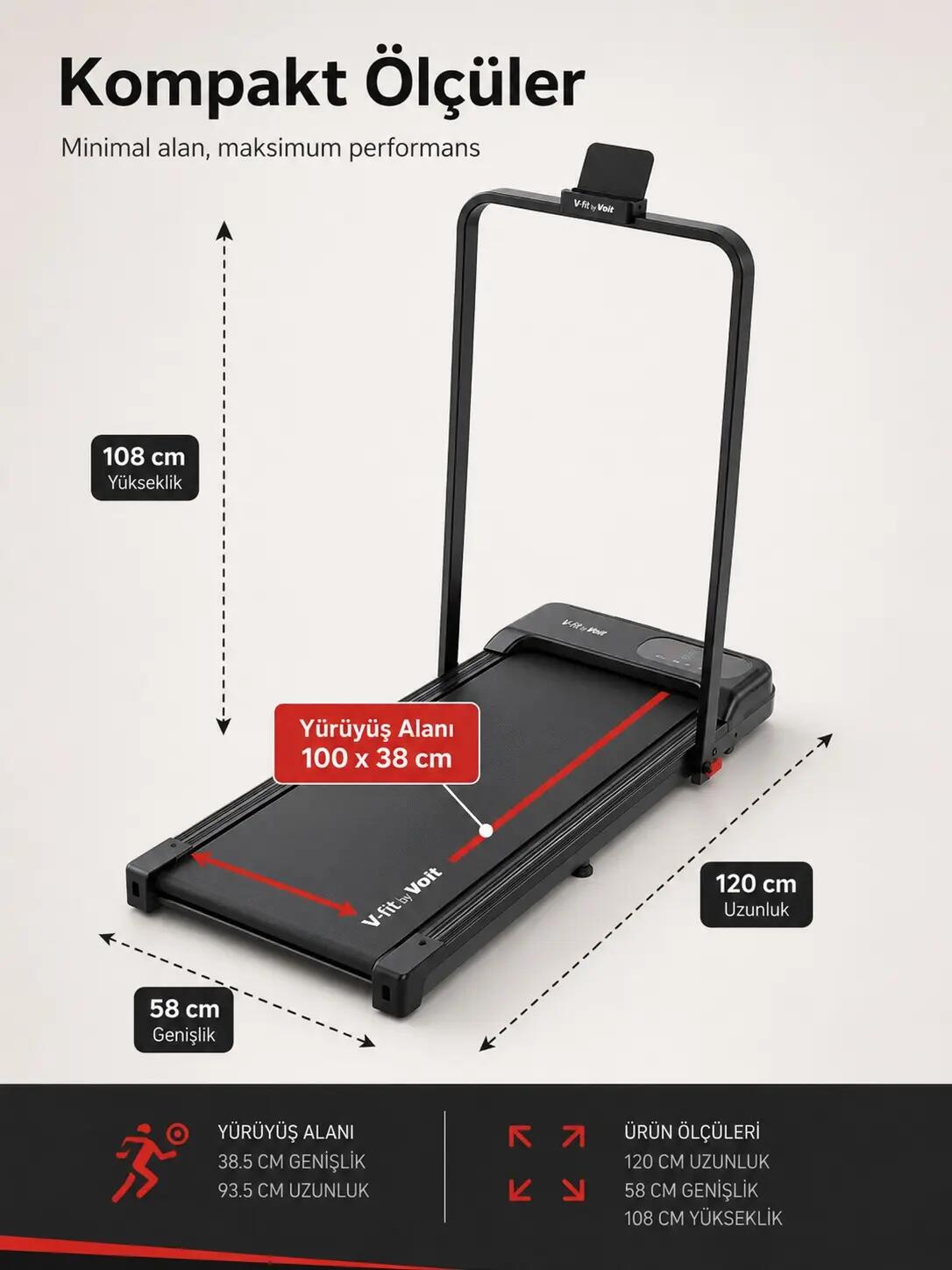 Premium Compact Katlanabilir Koşu Bandı 3/4