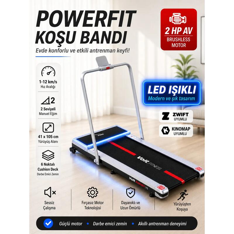 Powerfit 12 km/h Katlanabilir Koşu Bandı
