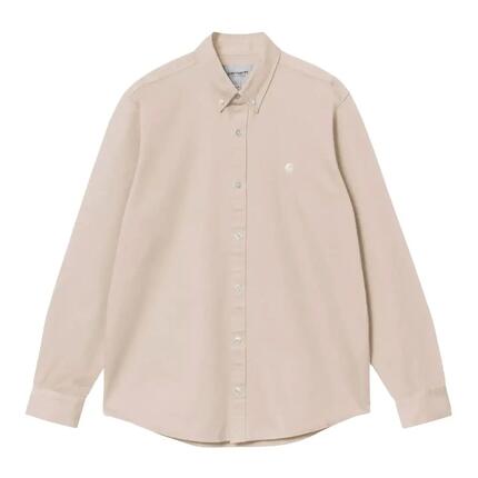 Camisa Beige Carhartt Madison Fleur De Sel / Wax con Botones de Contraste