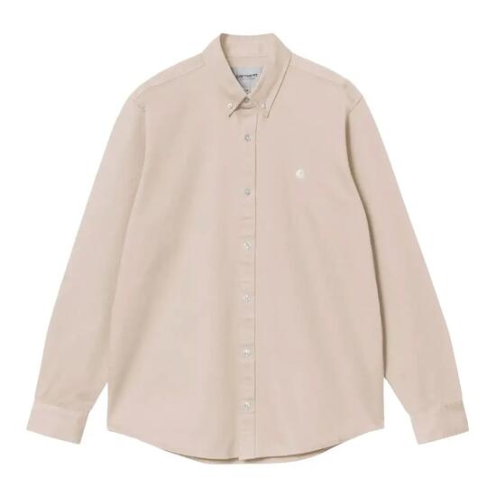 Camisa Beige Carhartt Madison Fleur De Sel / Wax con Botones de Contraste