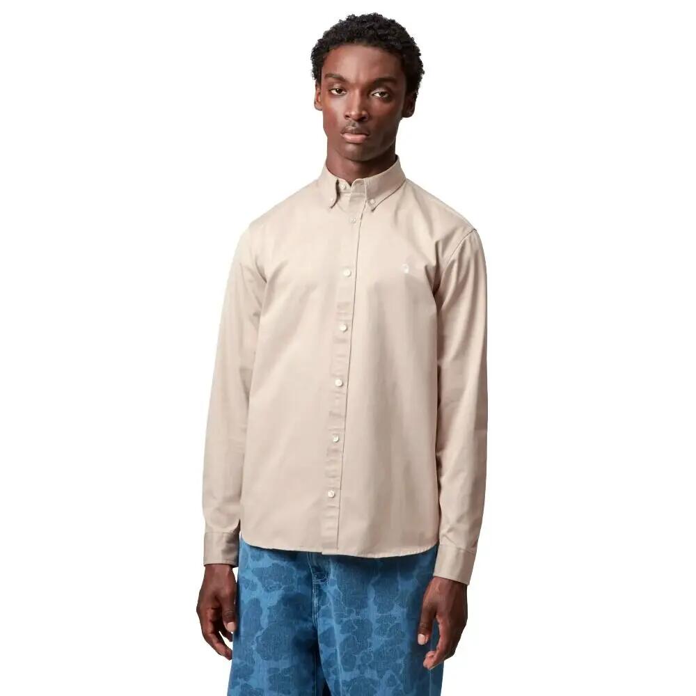 Camisa Beige Carhartt Madison Fleur De Sel / Wax con Botones de Contraste 3/5