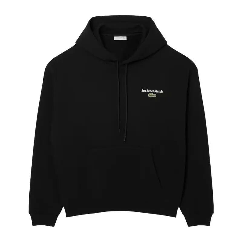Sudadera Negra Lacoste con Capucha Noir de Corte Holgado Jeu Set et Match 2/5
