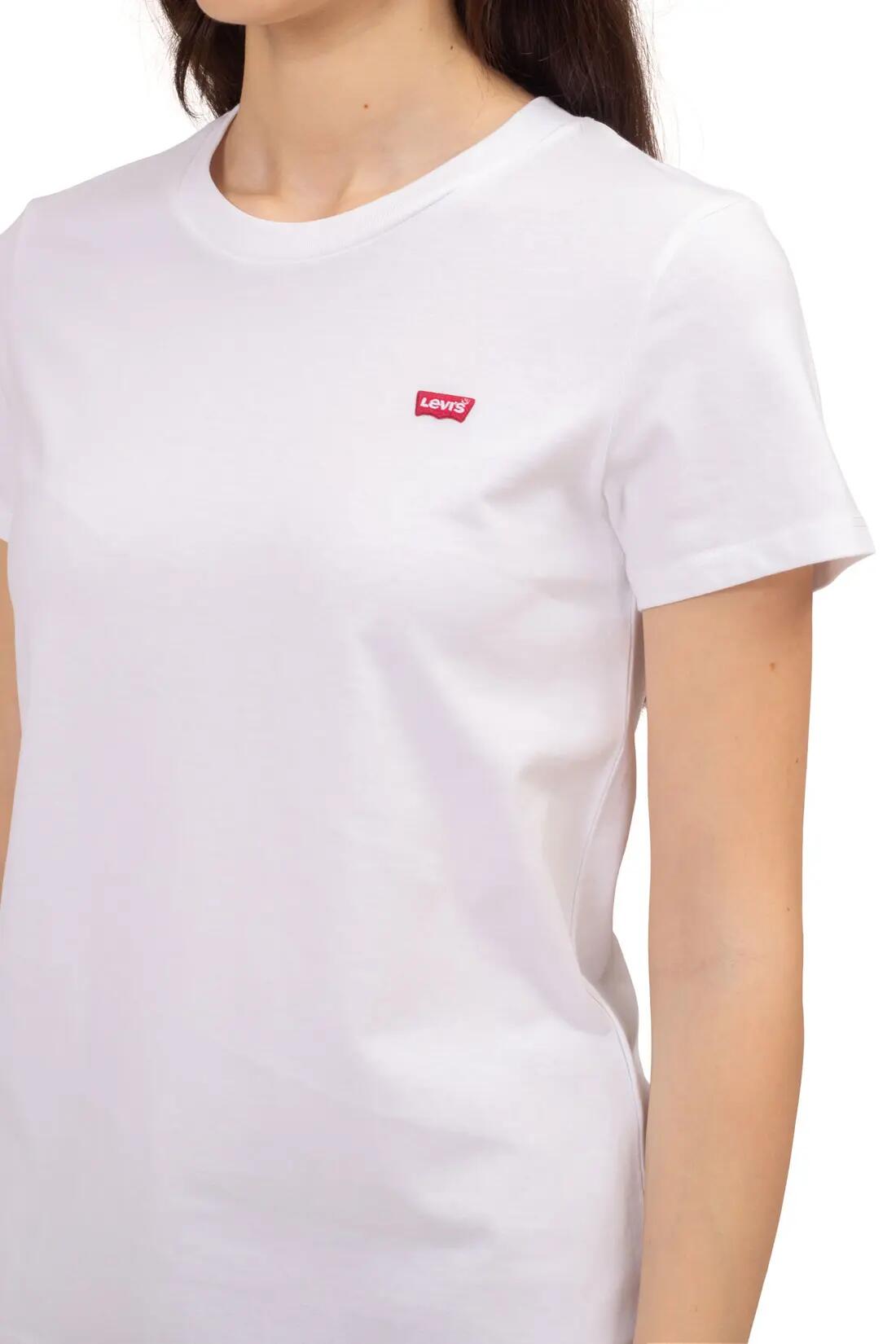 T-shirt pour femme Levis Logo petit Blanc. 5/5
