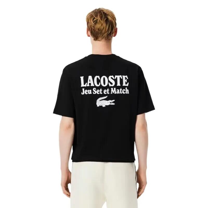 Camiseta Negra Lacoste Jeu Set et Match de Corte Holgado Noir 4/5