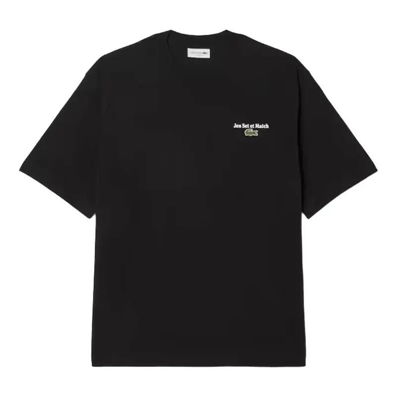 Camiseta Negra Lacoste Jeu Set et Match de Corte Holgado Noir 2/5