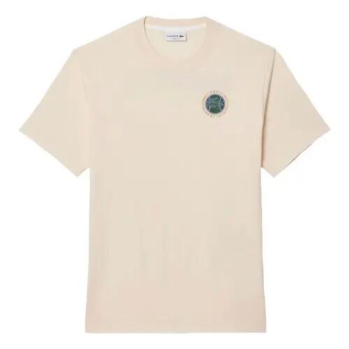 Camiseta Beige Lacoste con Estampado Laponie de Diseño Atrevido 3/5