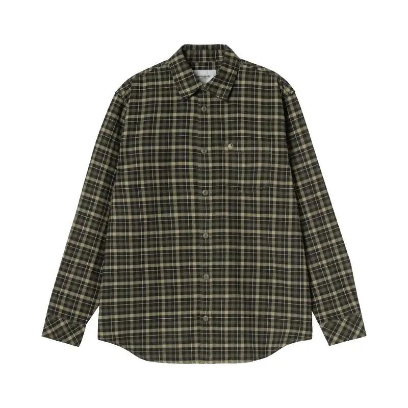 Camisa Verde de Cuadros Carhartt Widmark Shirt Widmark Check, Cypress de Corte 1/5