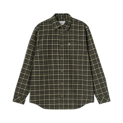 Camisa Verde de Cuadros Carhartt Widmark Shirt Widmark Check, Cypress de Corte