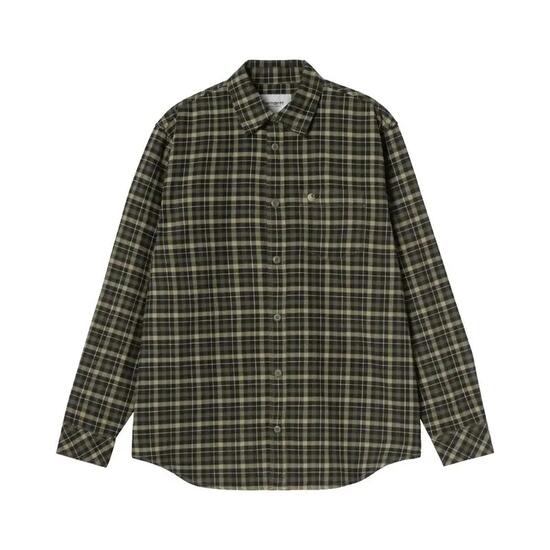 Camisa Verde de Cuadros Carhartt Widmark Shirt Widmark Check, Cypress de Corte