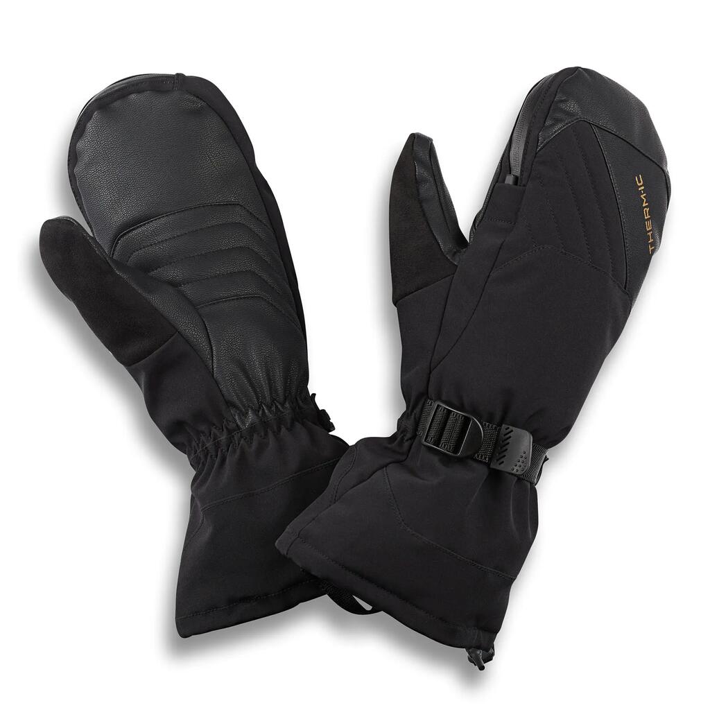 Warm ski mittens with waterproof zip pocket for Therm-ic warmer - Snow One