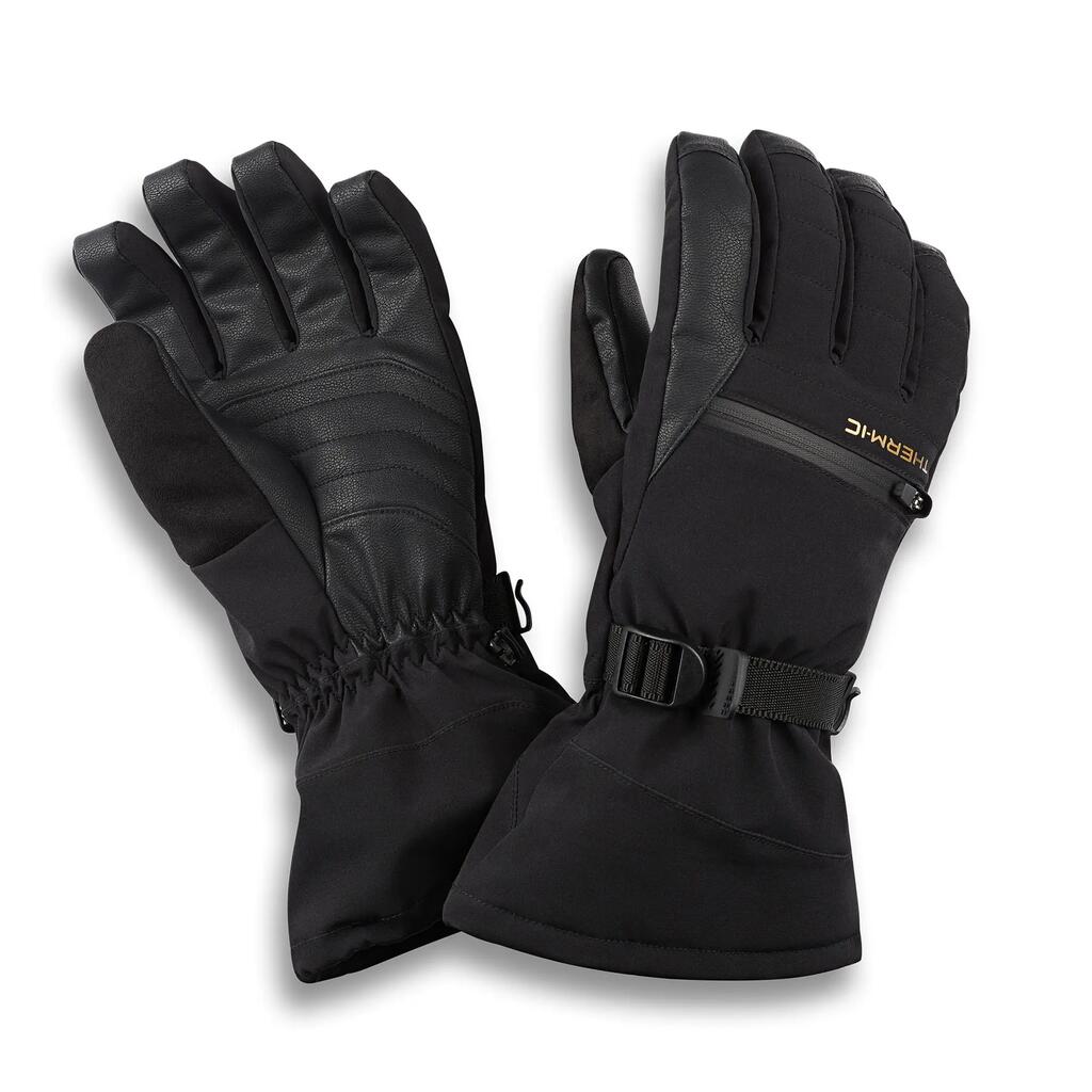 Warm ski gloves with waterproof zip pocket for Therm-ic warmer - Snow One