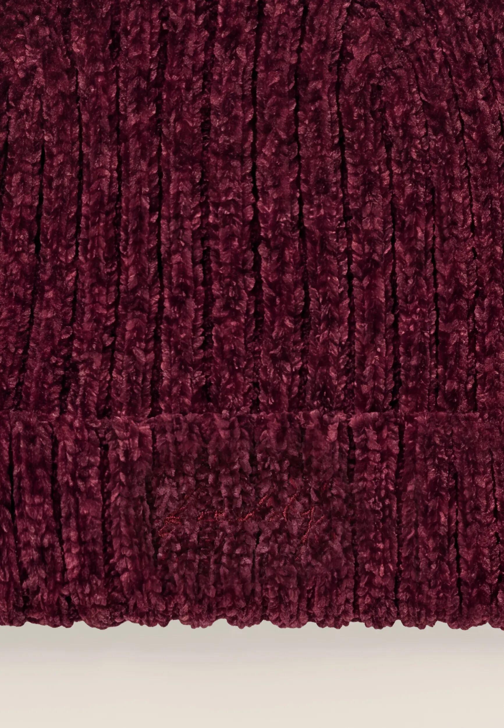Gorro beanie acanalado de chenilla para mujer 5/5