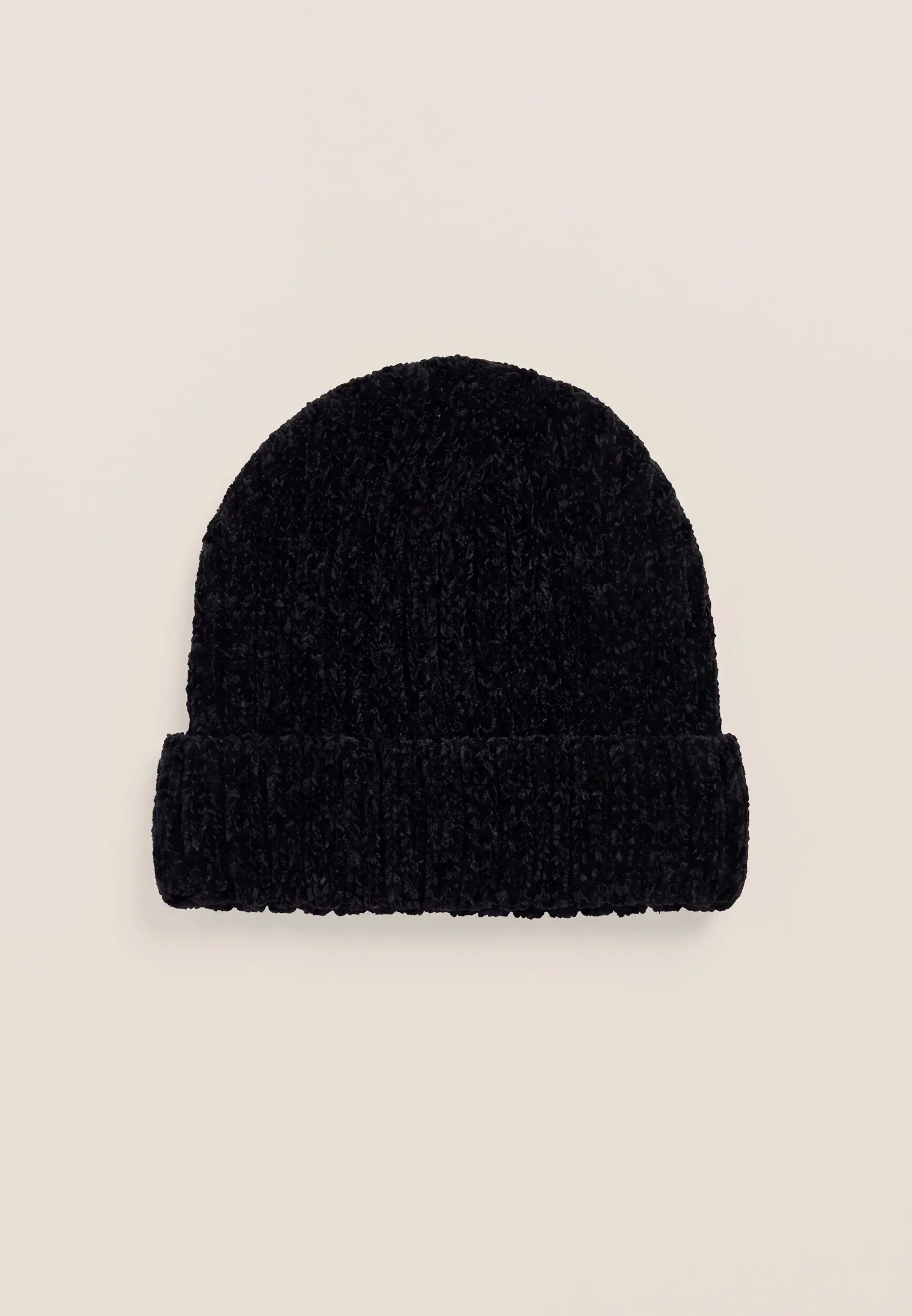 Gorro beanie acanalado de chenilla para mujer 4/5