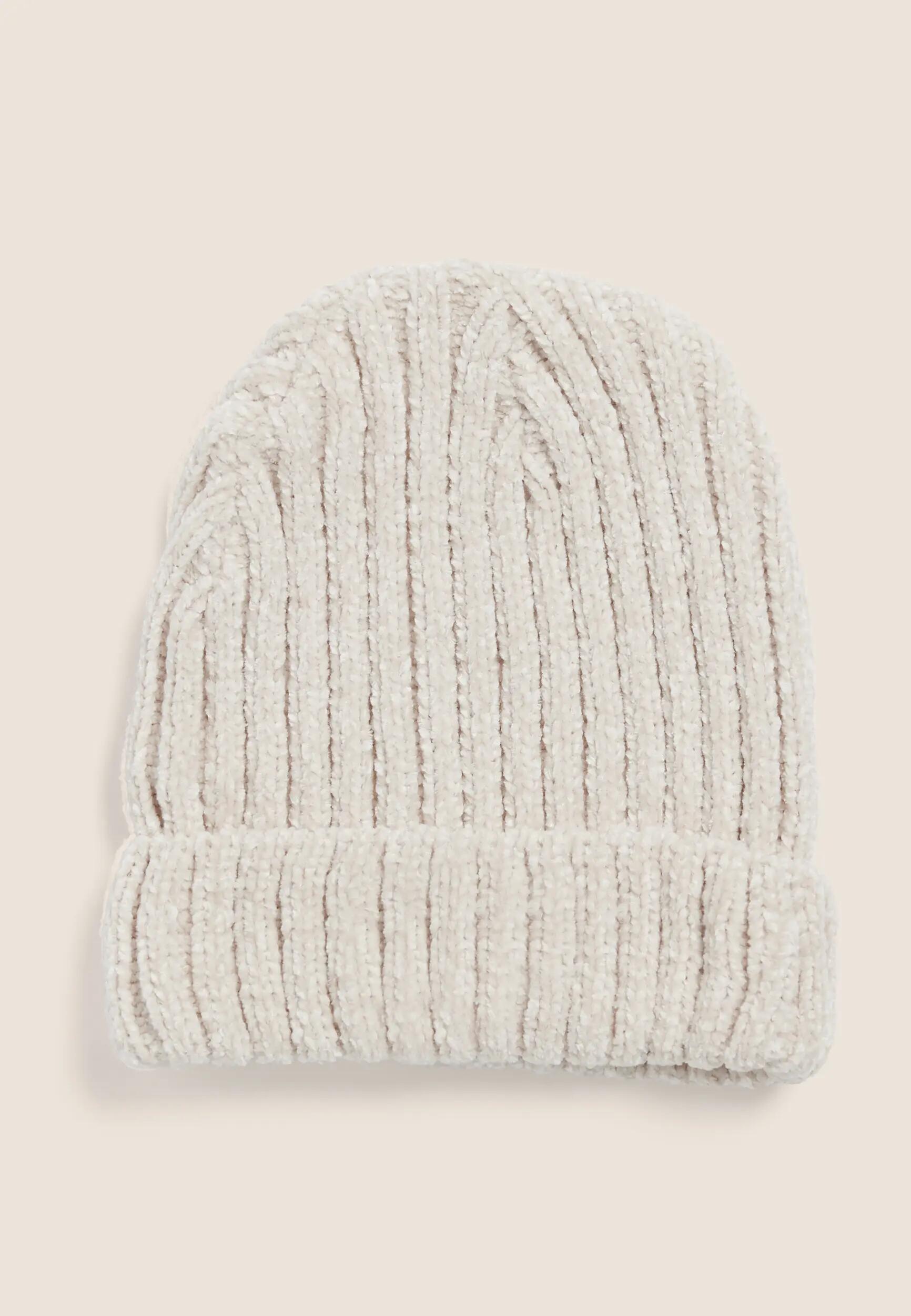 Gorro beanie acanalado de chenilla para mujer 4/5