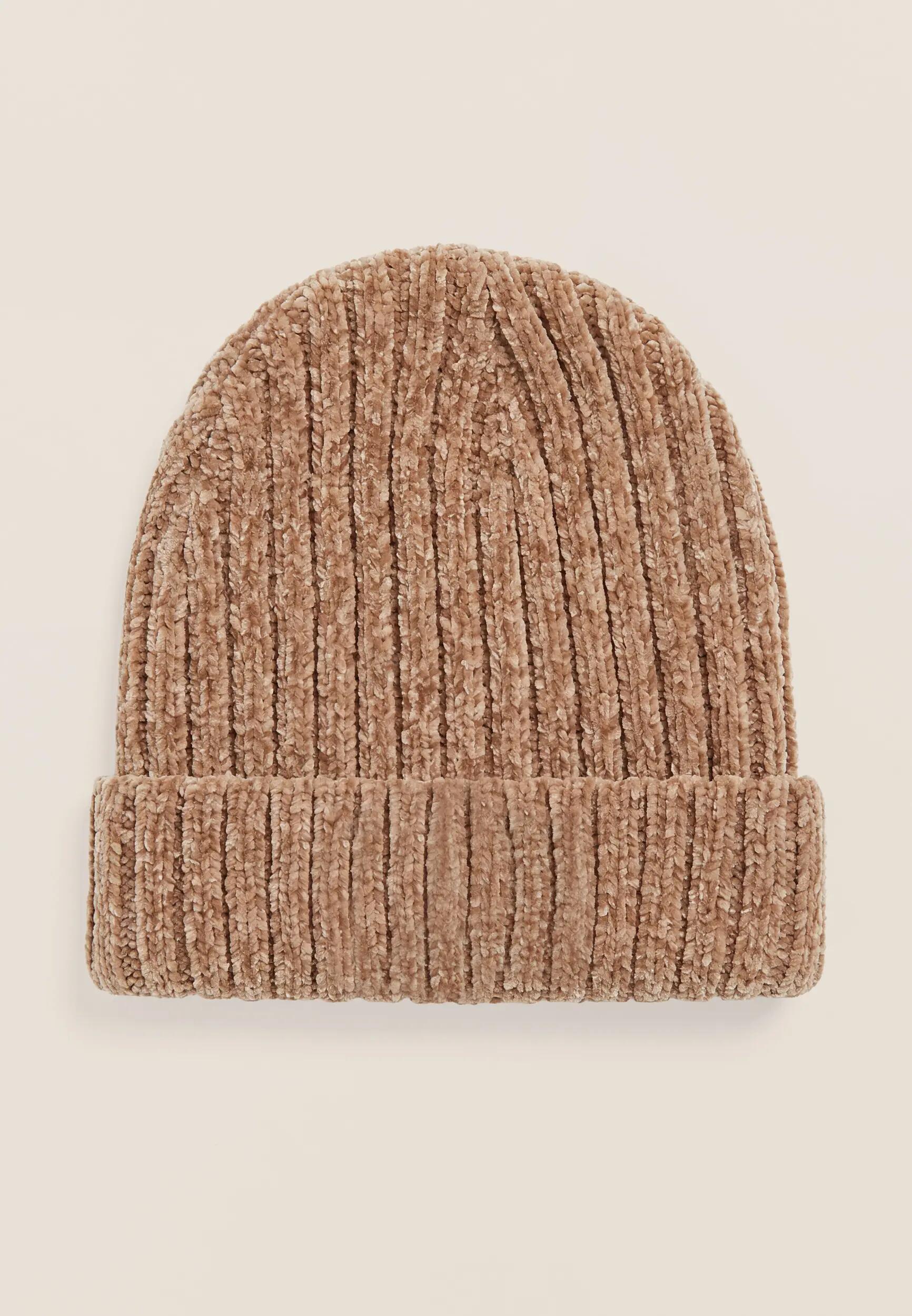 Bonnet beanie côtelé en chenille pour femmes 4/5