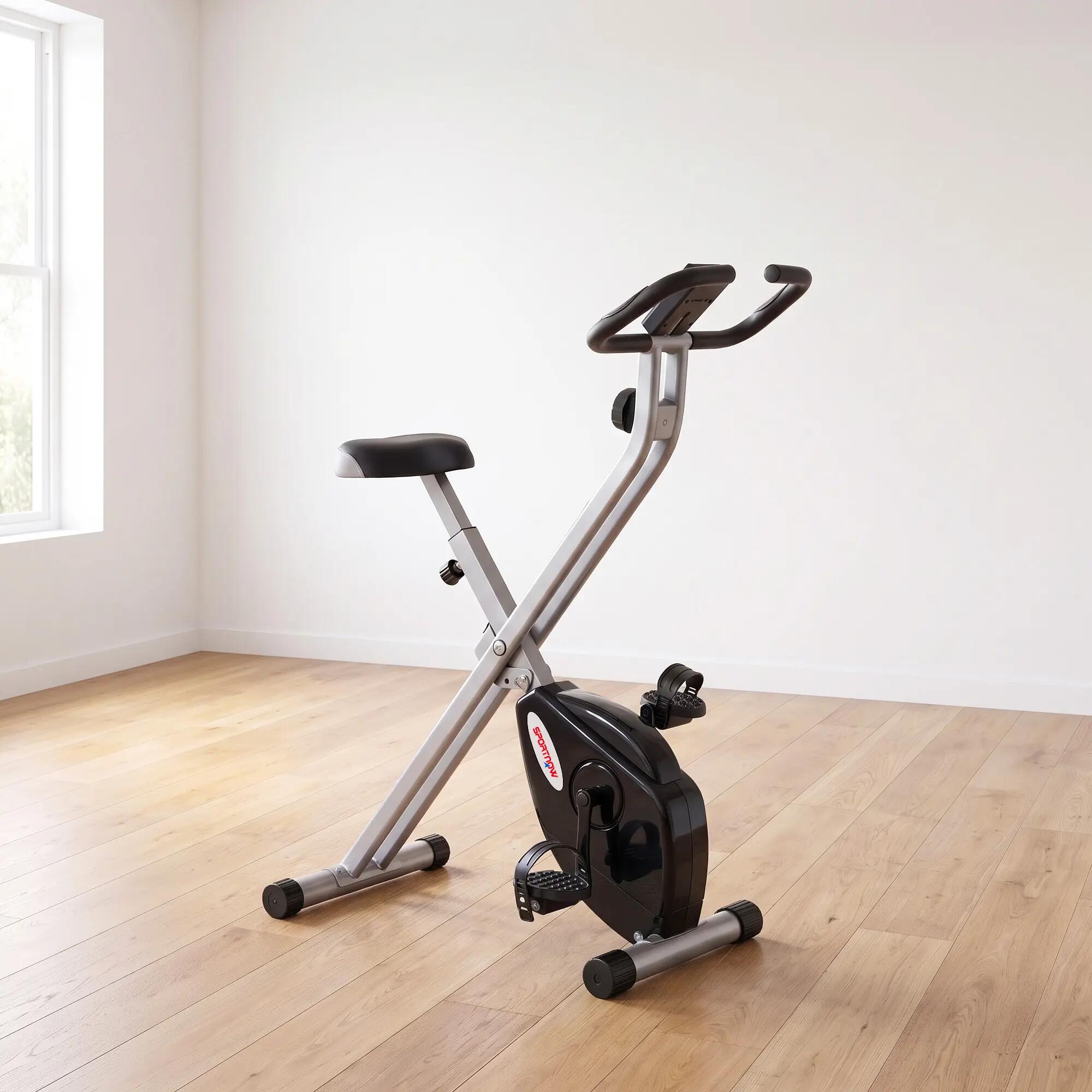 Bicicleta Estática Plegable SPORTNOW 97x43x110 cm Gris 2/4