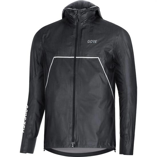 Veste - Trail - Homme - imperméable, légère, capuche - R7 - noir