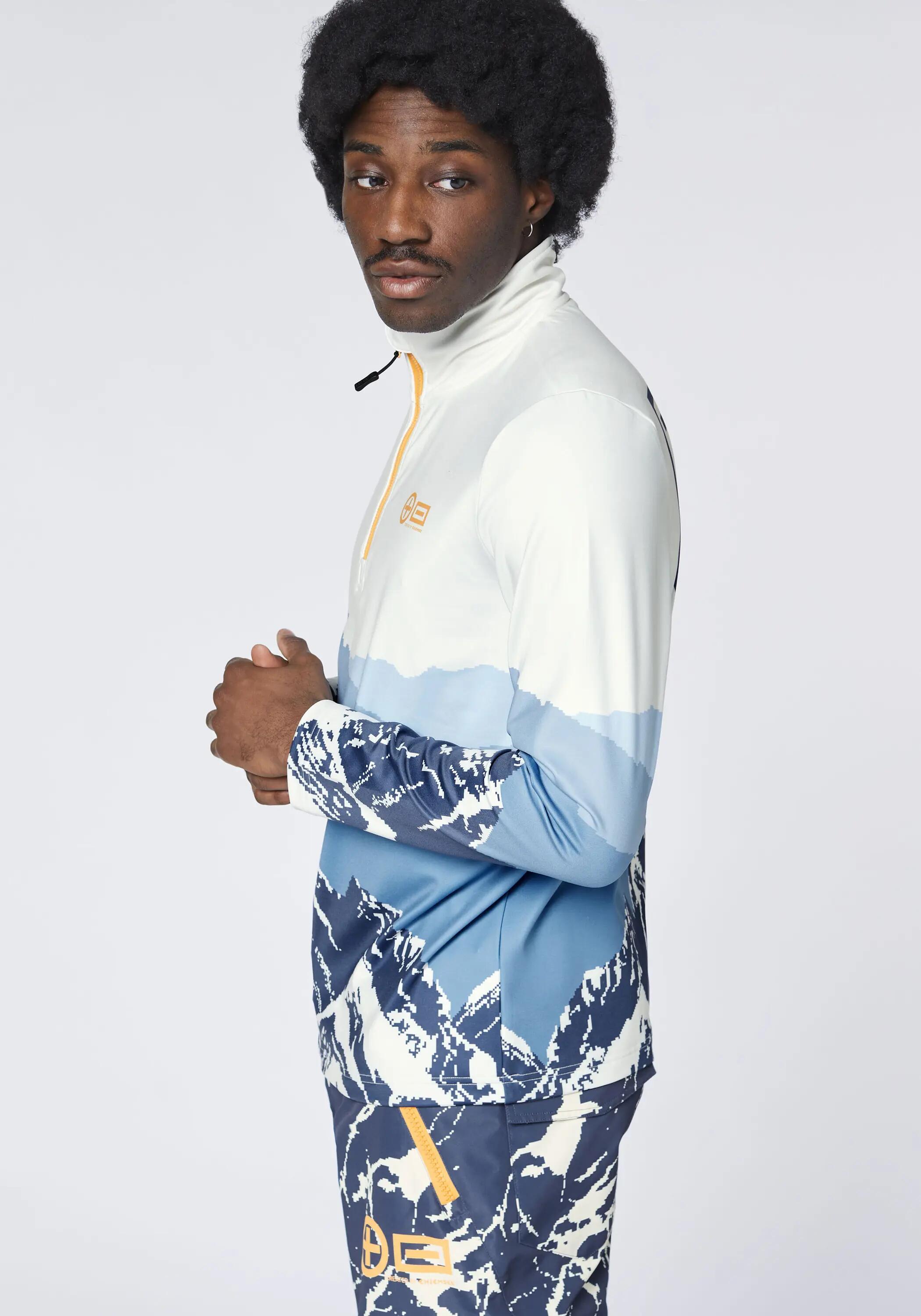 Fleecepullover mit Berglandschaft Print 6/7