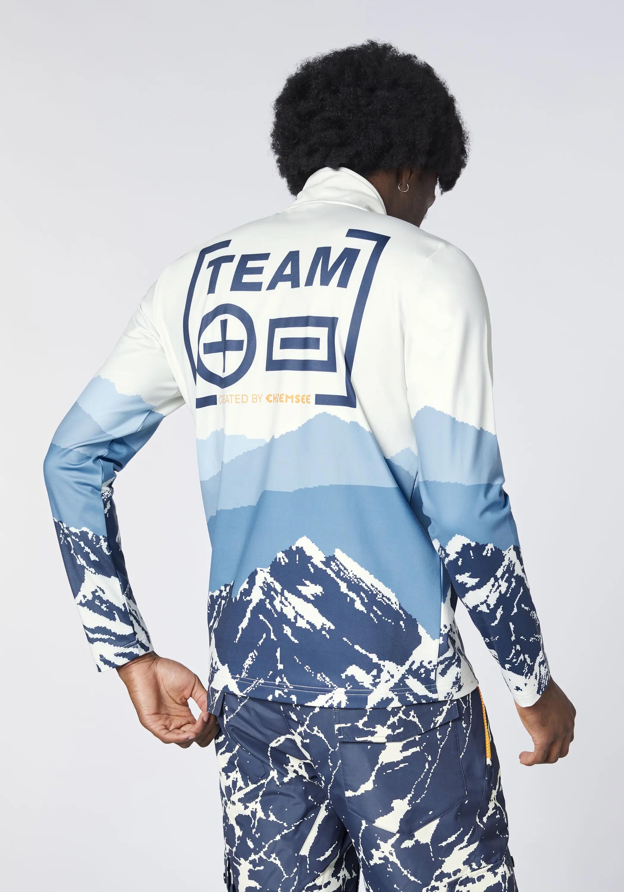 Fleecepullover mit Berglandschaft Print 4/7
