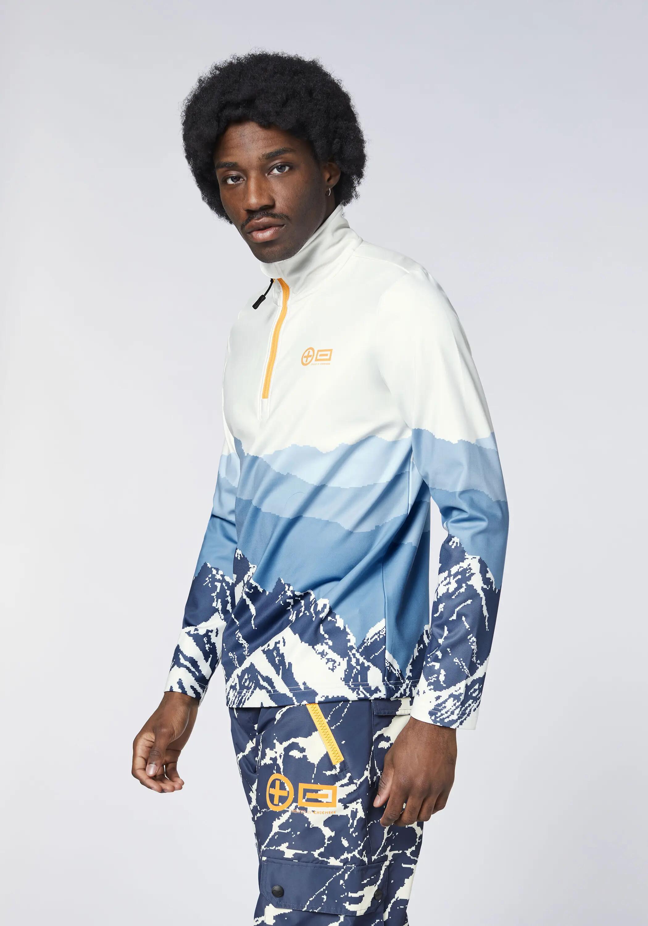 Fleecepullover mit Berglandschaft Print 3/7